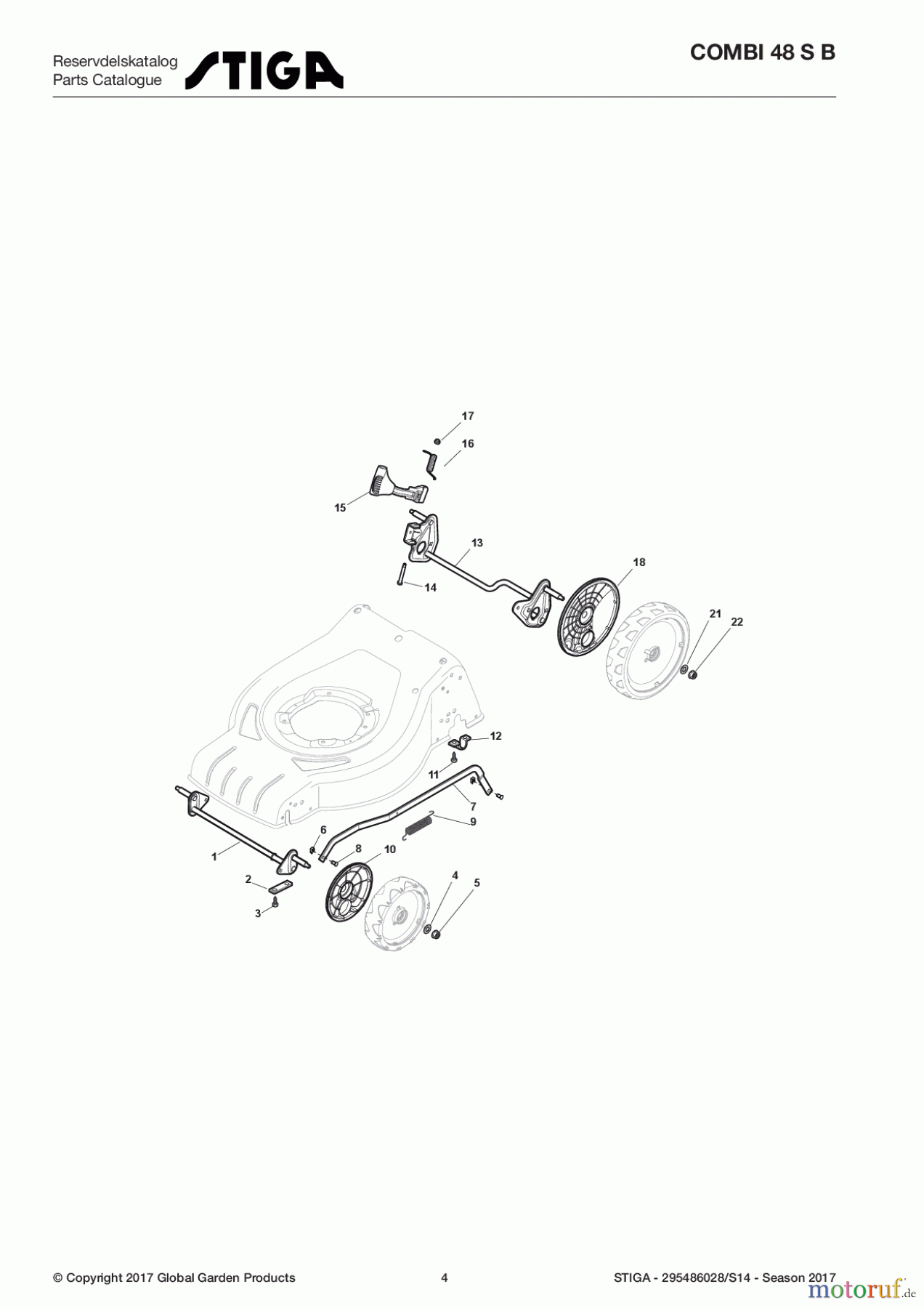  Stiga Rasenmäher Baujahr 2017 Benzin Mit Antrieb 2017 COMBI 48 S B 295486028/S14 - Season 2017 Height Adjusting