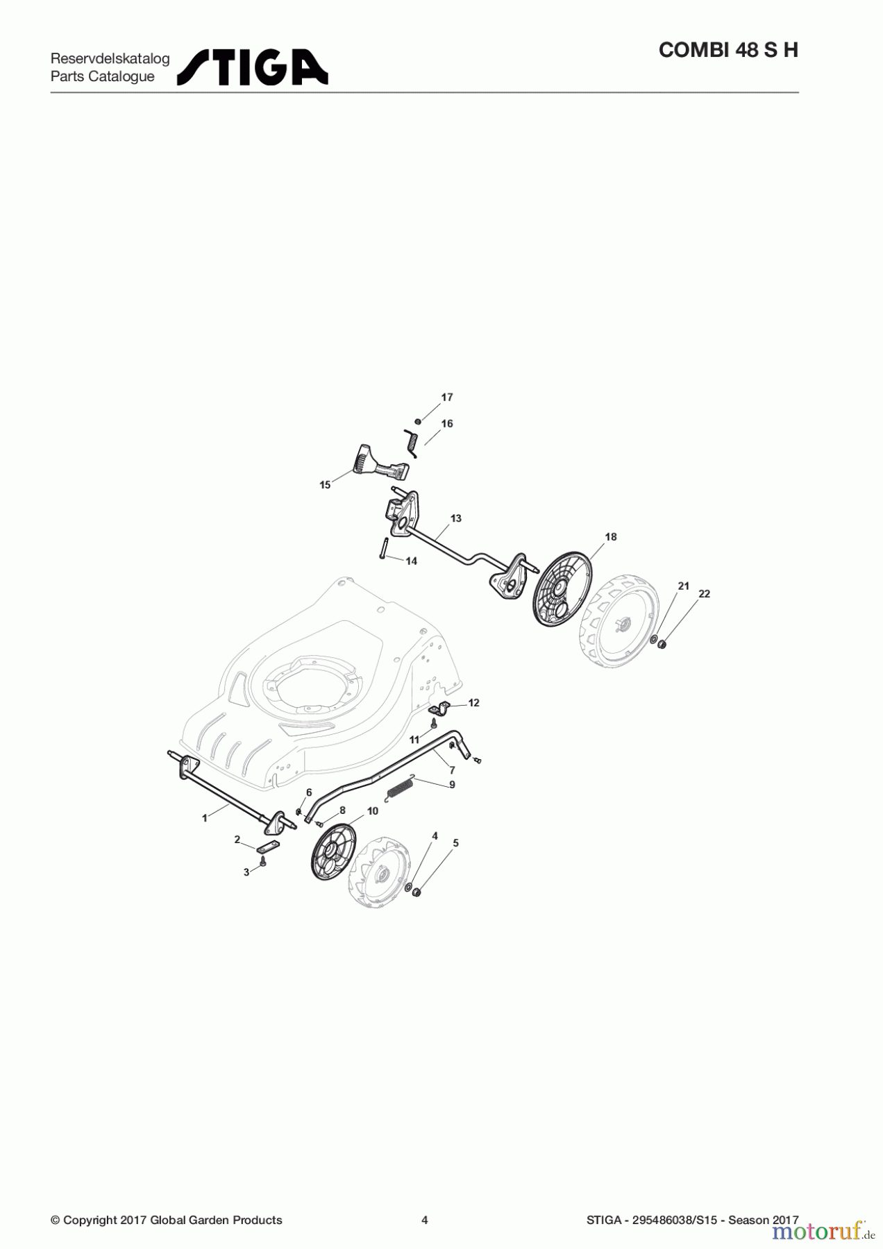  Stiga Rasenmäher Benzin Mit Antrieb 2017 COMBI 48 S H 295486038/S15 - Season 2017 Height Adjusting