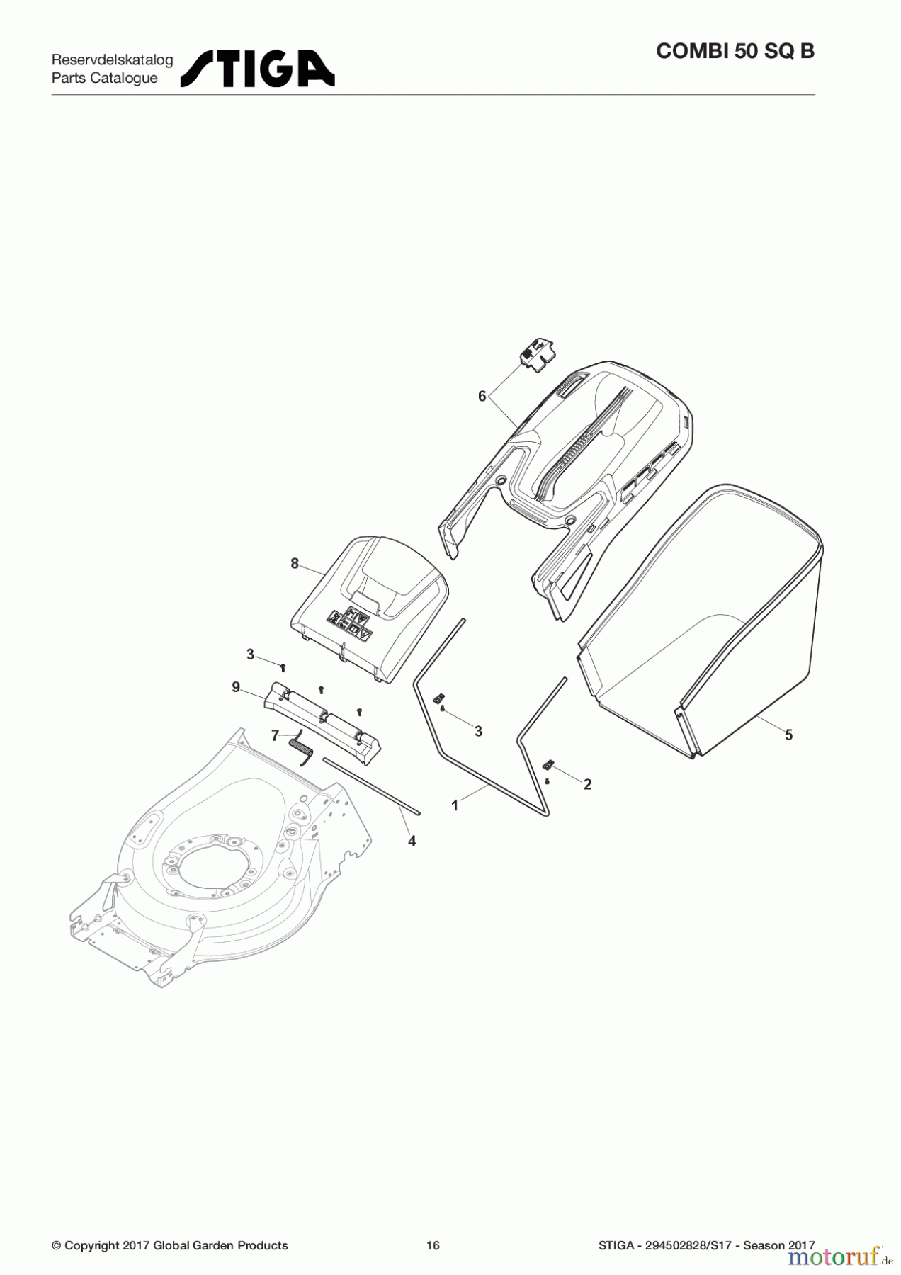  Stiga Rasenmäher Baujahr 2017 Benzin Mit Antrieb 2017 COMBI 50 SQ B 294502828/S17 - Season 2017 Grass-Catcher