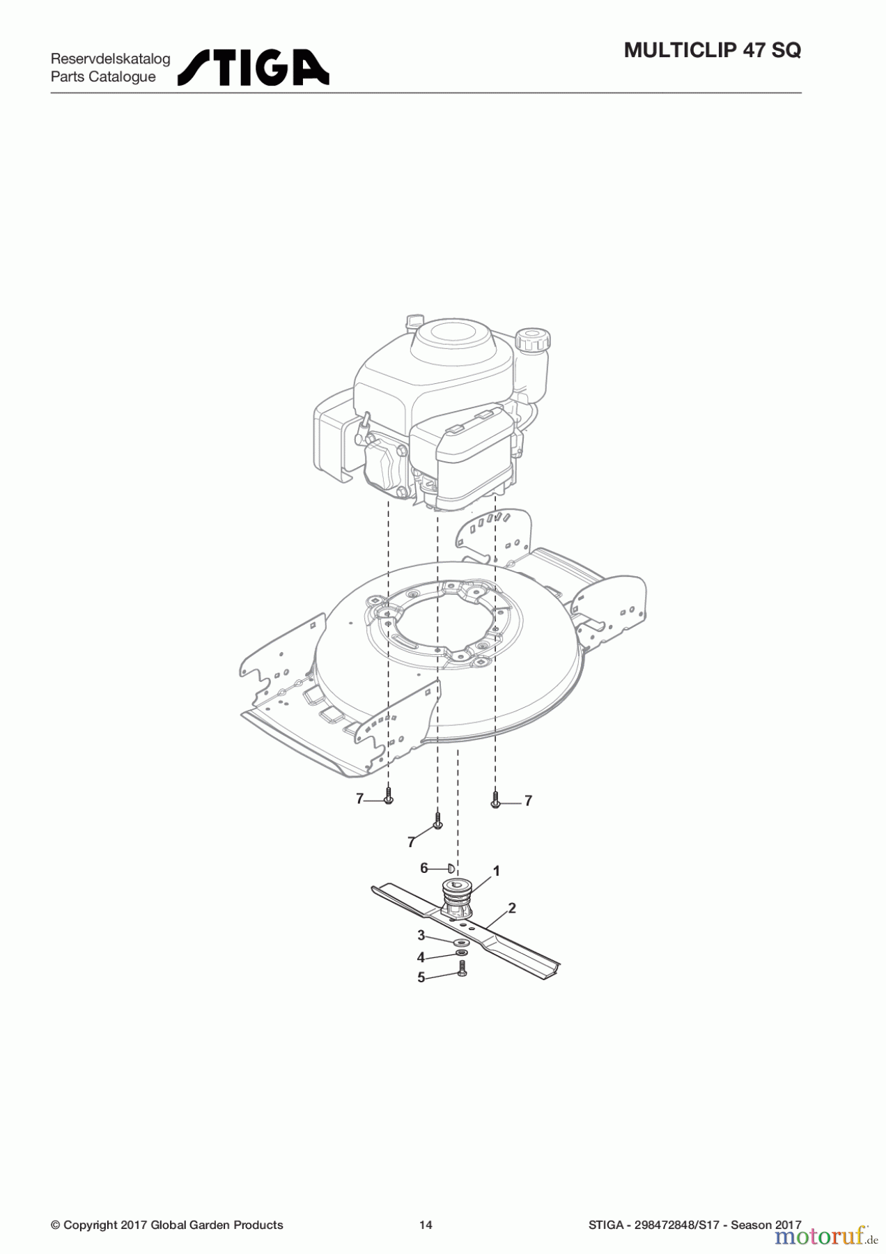  Stiga Rasenmäher Baujahr 2017 Benzin Mit Antrieb 2017 MULTICLIP 47 SQ 298472848/S17 - Season 2017 Blade