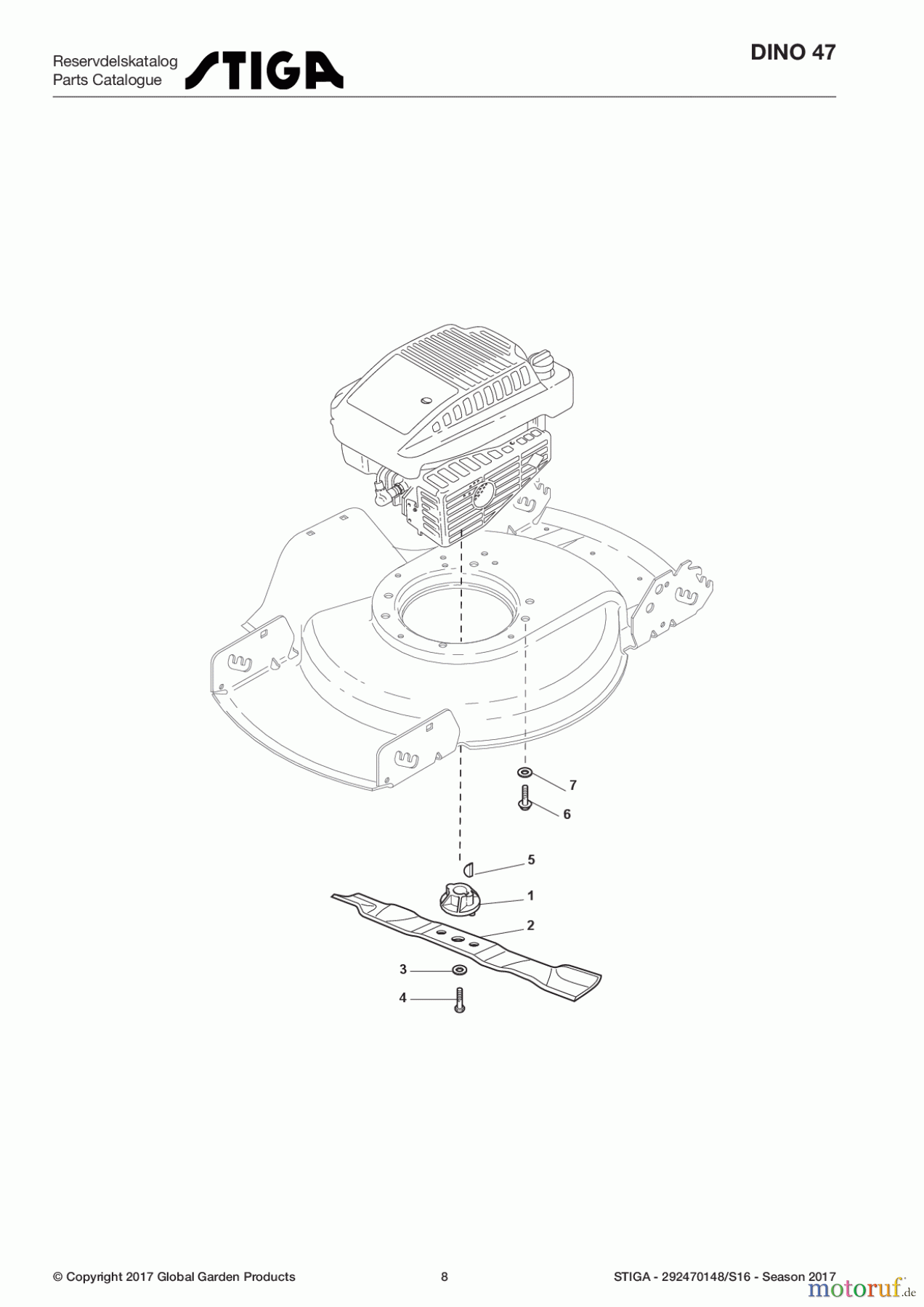  Stiga Rasenmäher Baujahr 2017 Benzin Ohne Antrieb 2017 DINO 47 292470148/S16 - Season 2017 Blade
