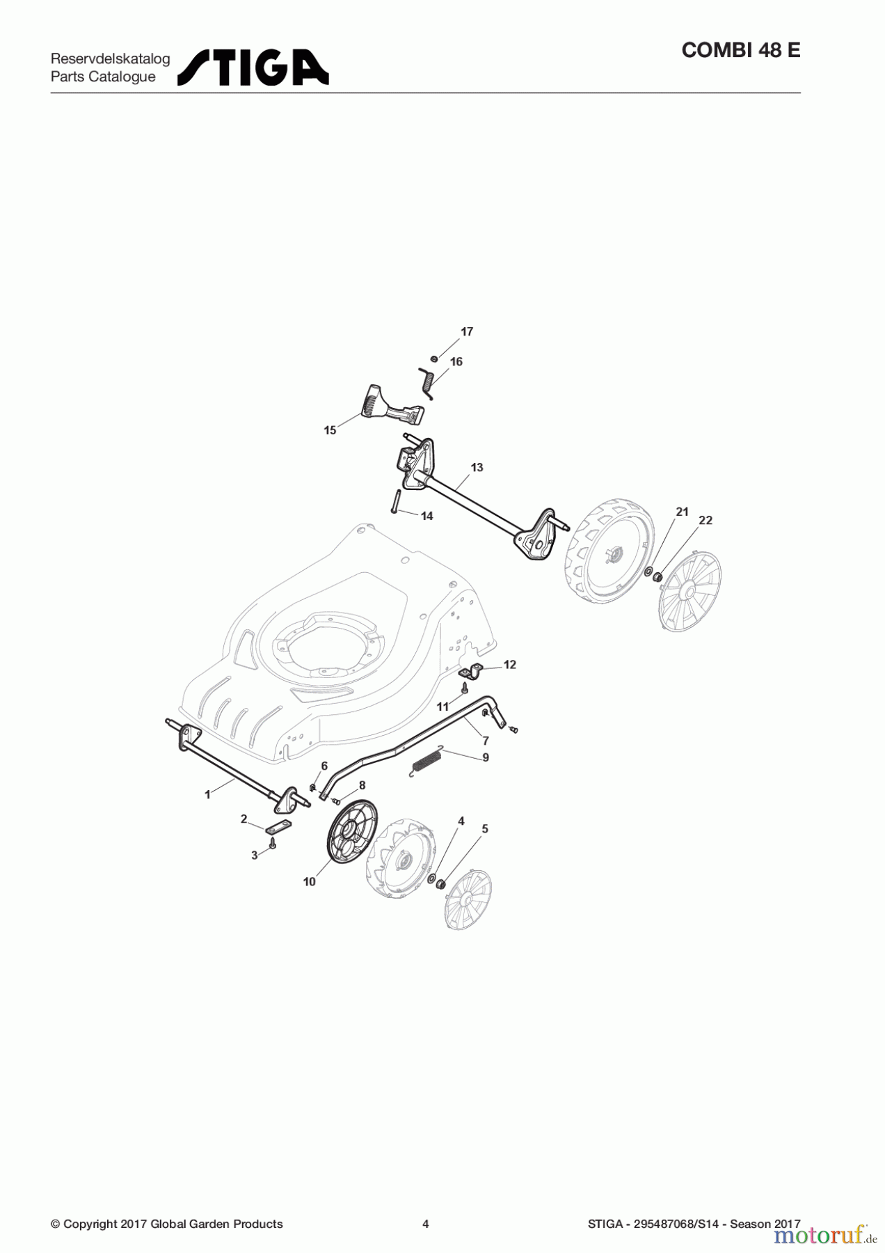  Stiga Rasenmäher Baujahr 2017 Elektro ohne Antrieb 2017 COMBI 48 E 295487068/S14 - Season 2017 Height Adjusting