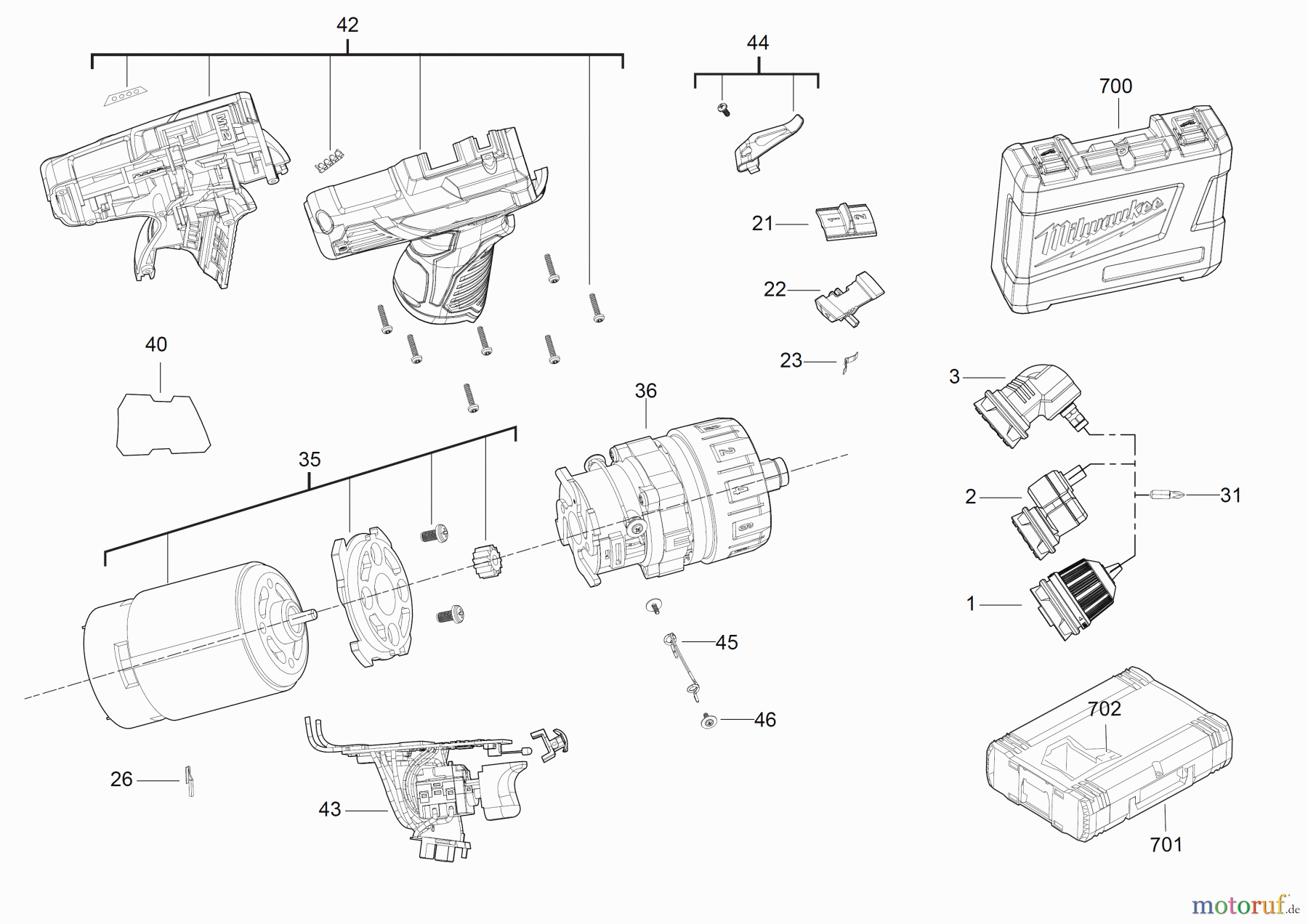  Milwaukee Akku-Geräte Bohren und Meißeln BOHRSCHRAUBER M12 BDDX-202C AKKU-SCHRAUBER