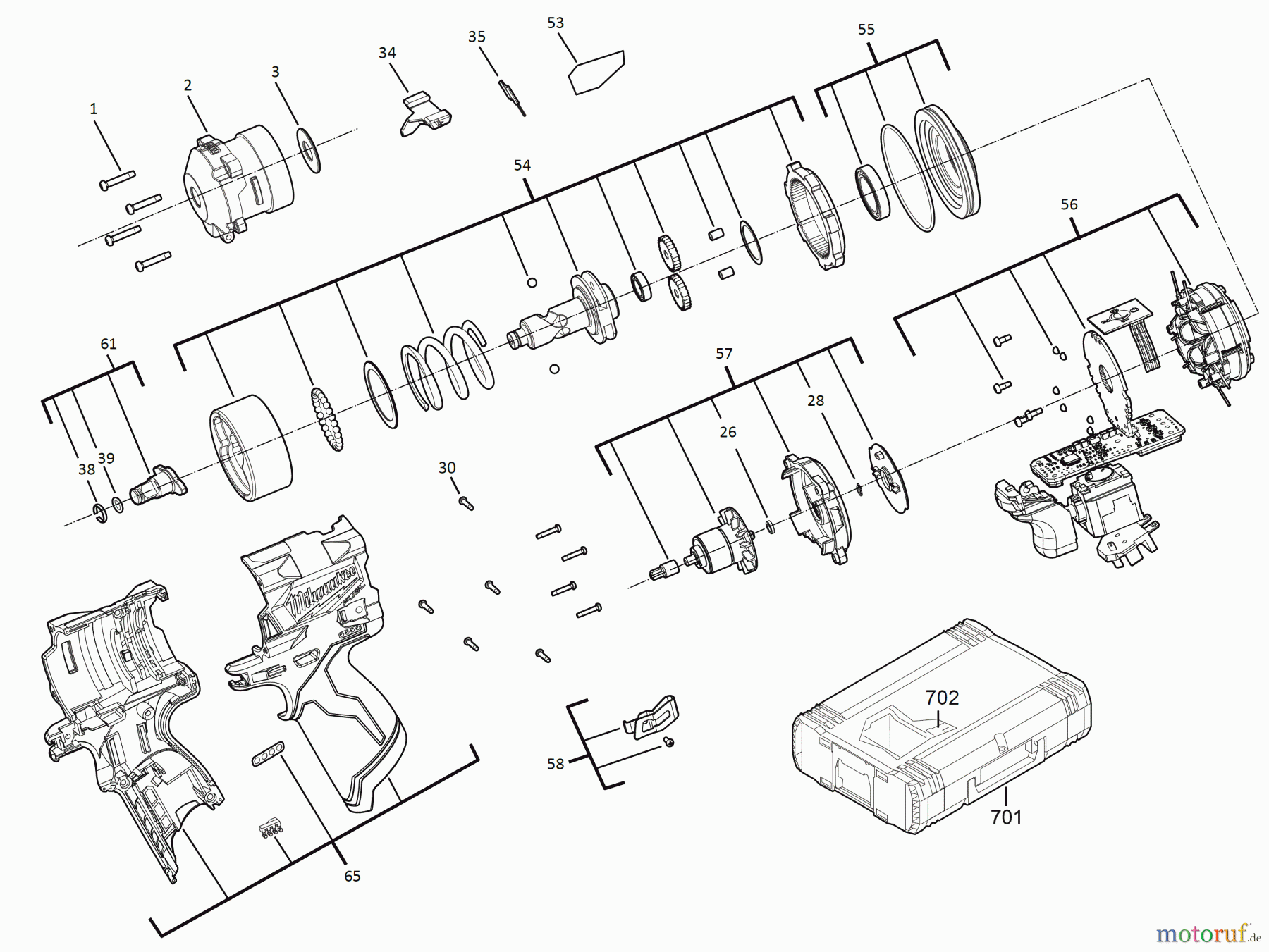  Milwaukee Akku-Geräte Befestigen Schlagschrauber M12 FIWF12 AKKU-SCHLAGSCHRAUBER ½″-VIERKANT MIT SPRENGRING