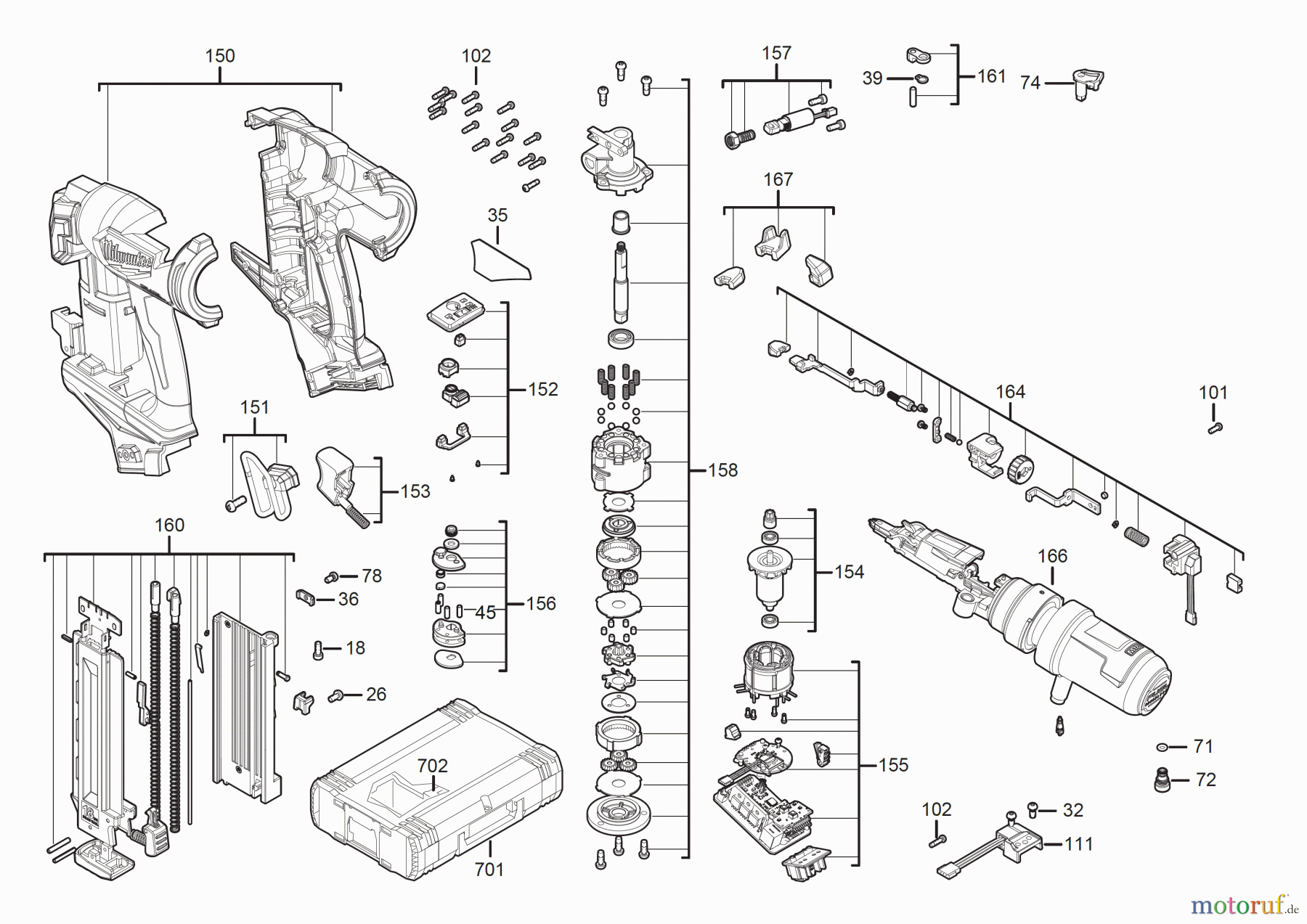  Milwaukee Akku-Geräte Befestigen NAGLER M18 FN18GS Akku Nagler Seite 1