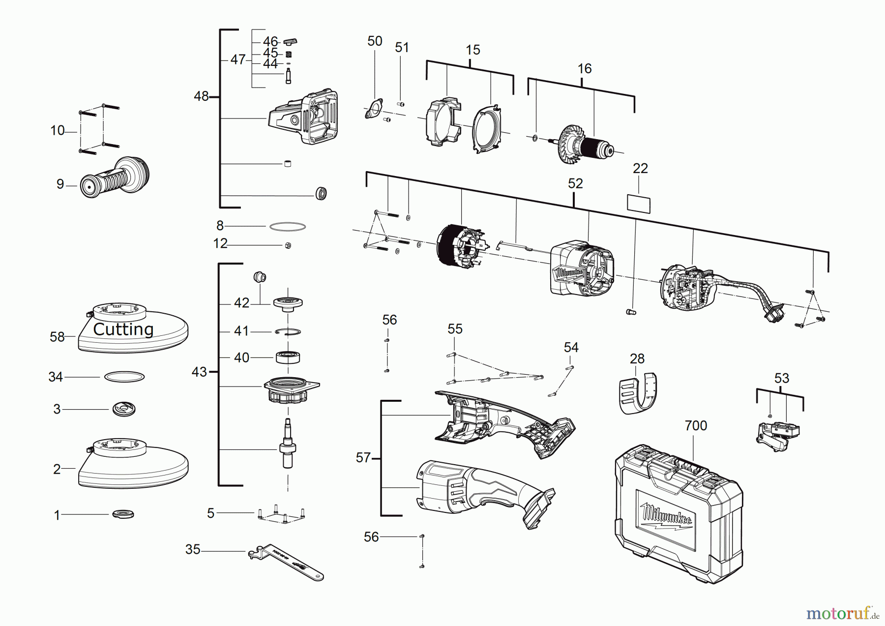  Milwaukee Akku-Geräte Schleifen und Polieren Schleifer 180MM M18 FLAG180XPDB Seite 1