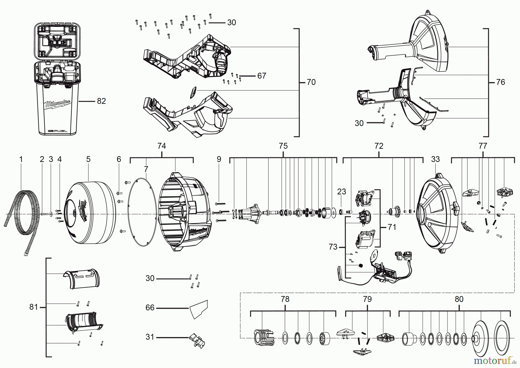 Milwaukee Akku-Geräte Rohrreiniger Handgehaltene Trommelmaschinen M18 FDCPF10 AKKU-ROHRREINIGER MIT 10-MM-SPIRALE Seite 1