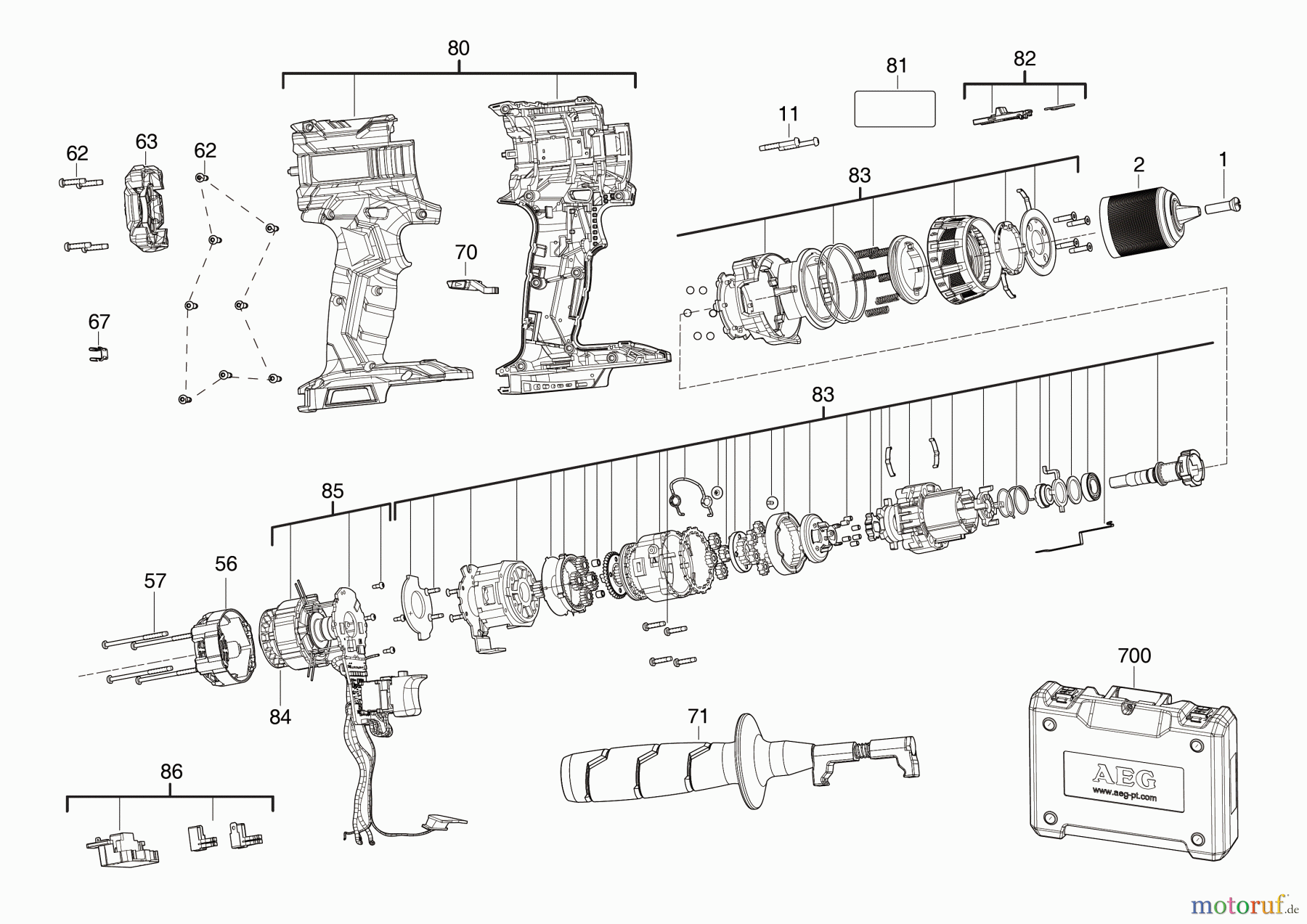  AEG Powertools Bohren und Schrauben Akku Geräte 18 VOLT BSB 18C2 BL AKKU-SCHLAGBOHRER Seite 1