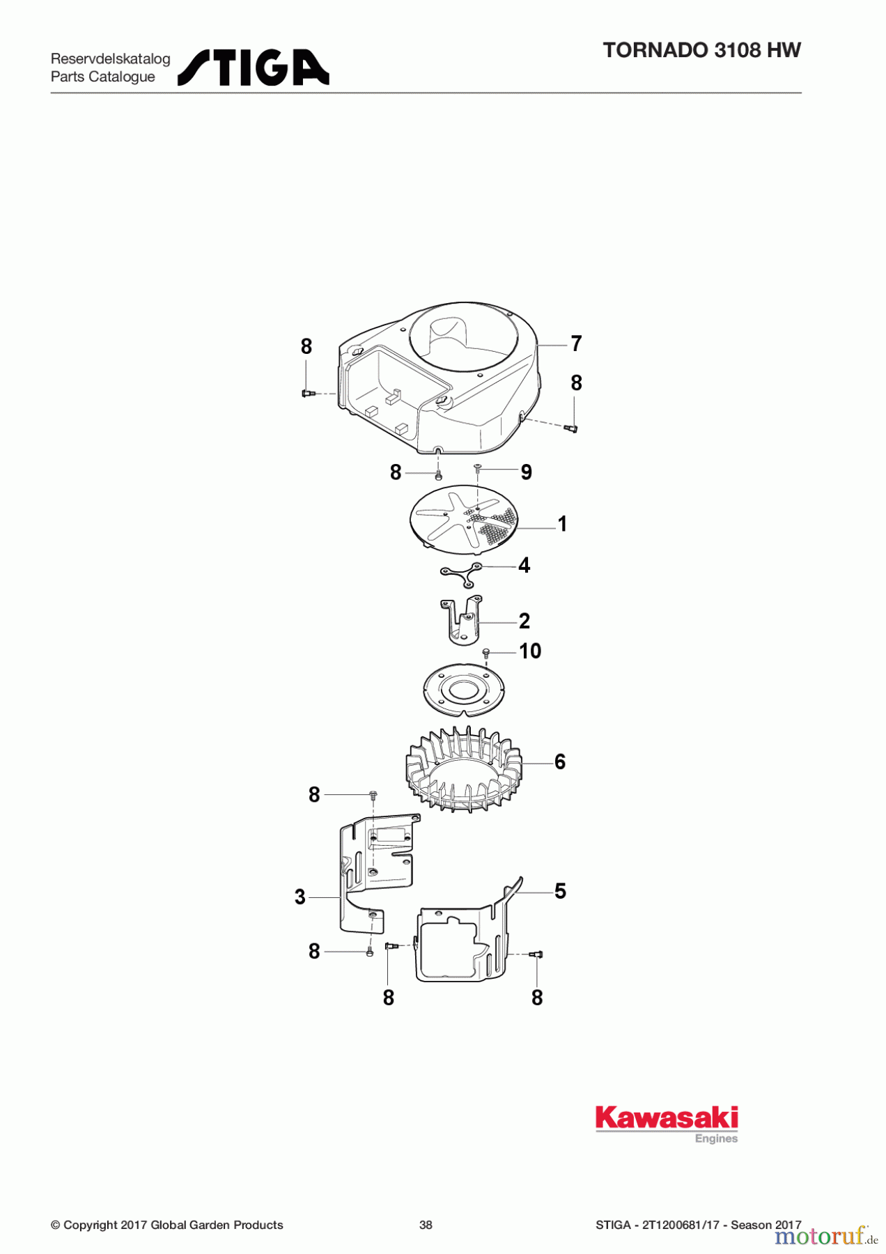  Stiga Aufsitzmäher Baujahr 2017 TORNADO 3108 HW 2T1200681/17 - Season 2017 Cooling-Equipment