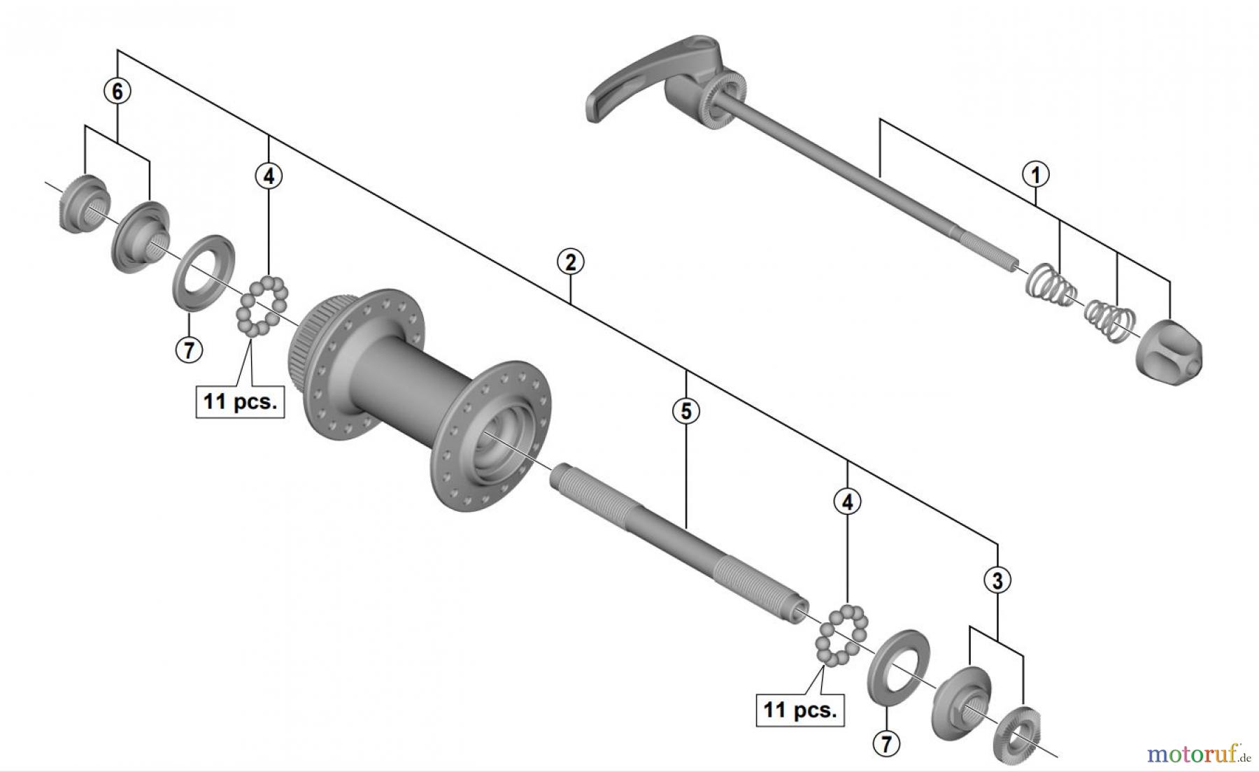  Shimano HB Hub - Vordere Nabe HB-M7000 (-4004) SLX Front Hub