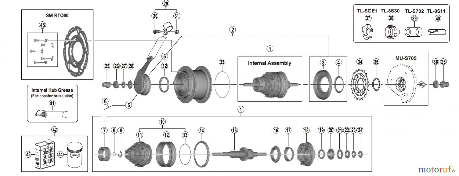  Shimano SG Getriebenabe /Nabenschaltung SG-C6061-8CD (-4133) Shimano  NEXUS 8-Gang Nabenschaltung