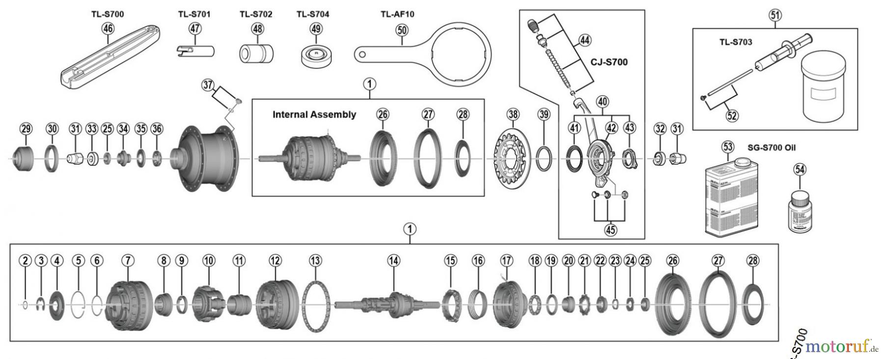  Shimano SG Getriebenabe /Nabenschaltung SG-S7001-11 ALFINE 11-Gang Nabenschaltung