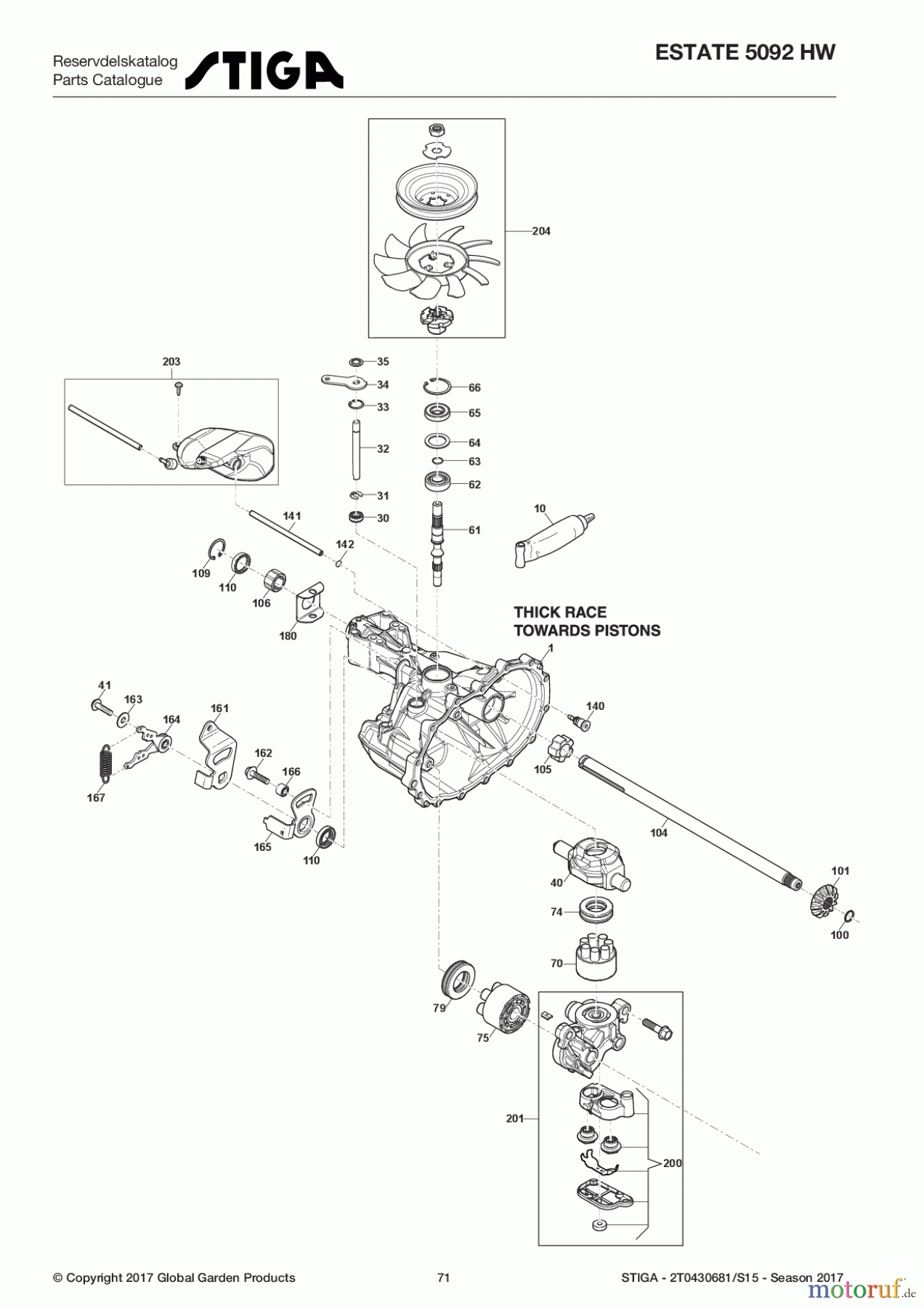  Stiga Aufsitzmäher Baujahr 2017 ESTATE 5092 HW 2T0430681/15 - Season 2017 Transmission