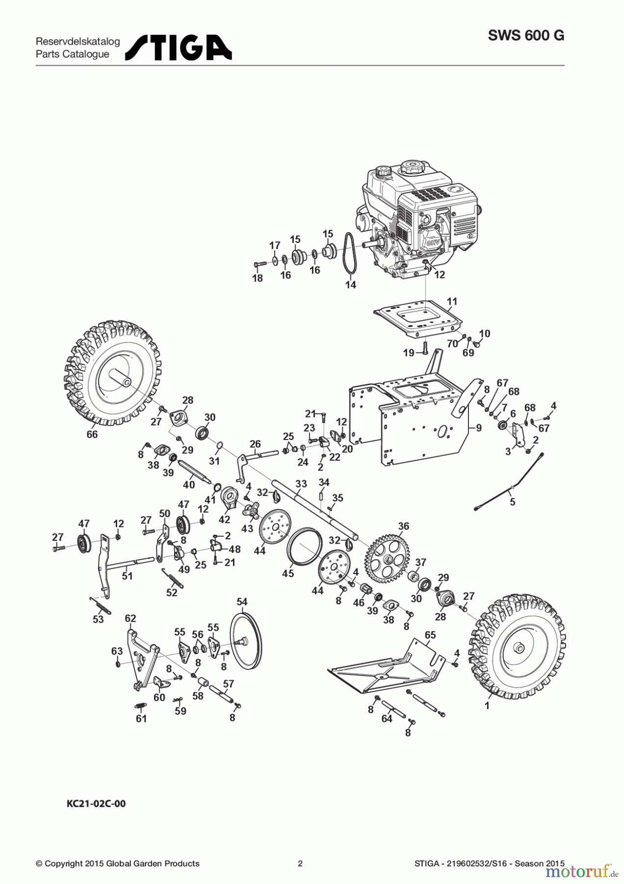  Stiga Kehrmaschinen Benzin 2017 SWS 600 G 219602532/S16 - Season 2017 Transmission Box