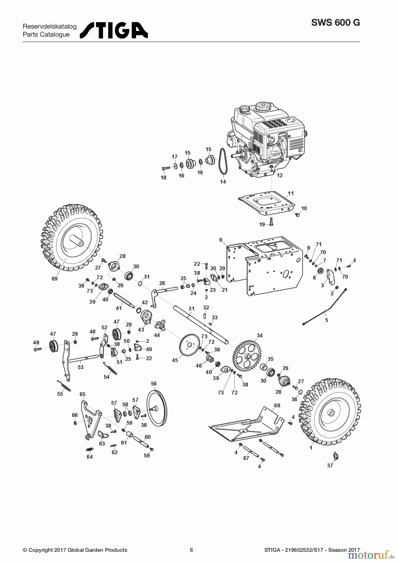  Stiga Schneefräsen Kehrmaschinen Benzin 2017 SWS 600 G 219602532/S17 - Season 2017 Transmission