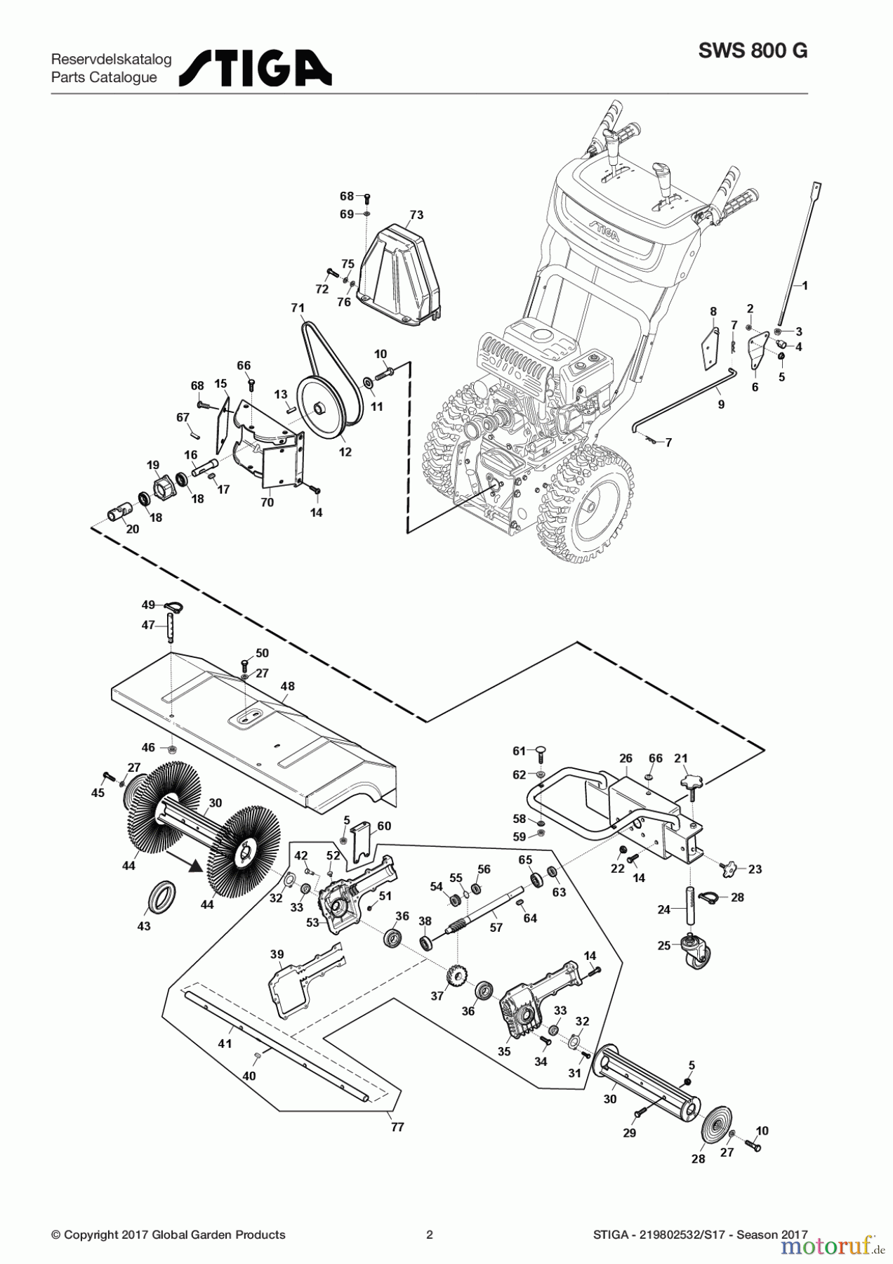  Stiga Kehrmaschinen Baujahr 2017 2017 SWS 800 G 219802532/S17 - Season 2017 Body