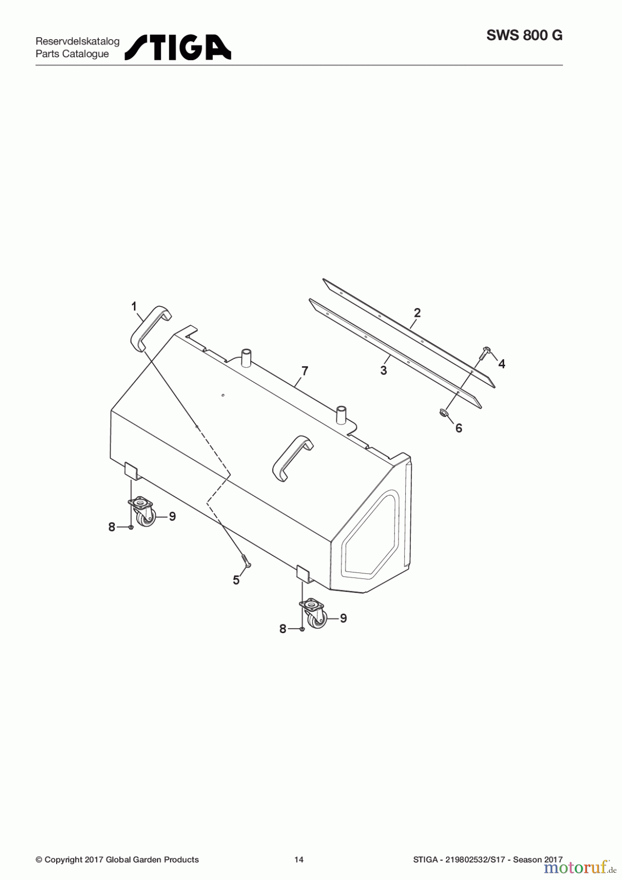  Stiga Kehrmaschinen Benzin 2017 SWS 800 G 219802532/S17 - Season 2017 Snow blade