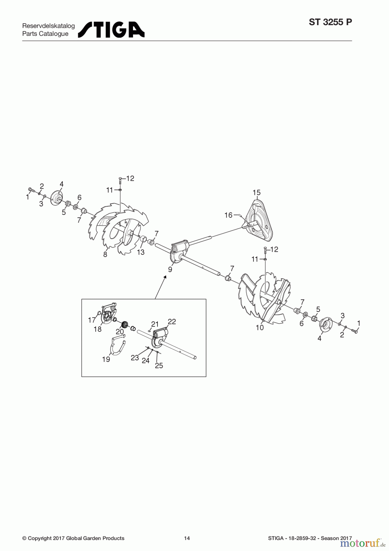  Stiga Schneefräsen Baujahr 2017 Schneefräsen Benzin 2017 ST 3255 P 18-2859-32 - Season 2017 Auger drive