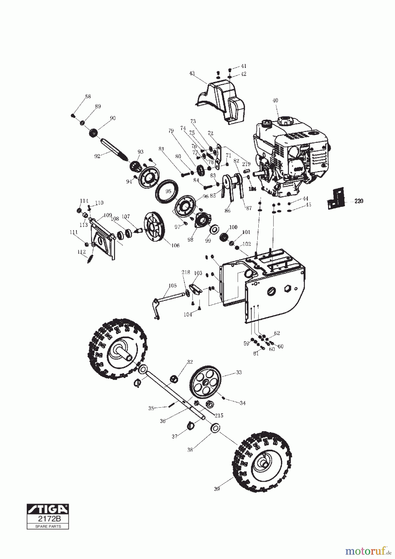  Stiga Schneefräsen Schneefräsen Benzin 2017 ST 3262 P 18-2804-33 - Season 2017 TRANSMISSION