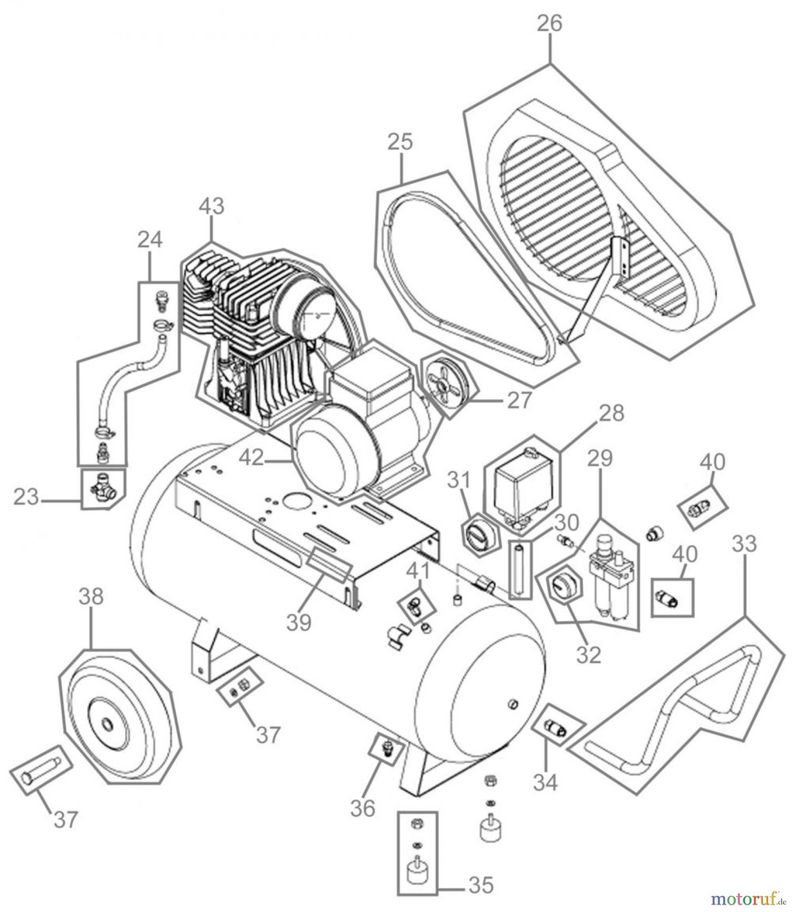  Güde Drucklufttechnik Kompressoren Ölgeschmiert bis 50l Kessel KOMPRESSOR 405/10/50W PRO - 75510 Ersatzteileversion  FSL75510-01 Seite 2