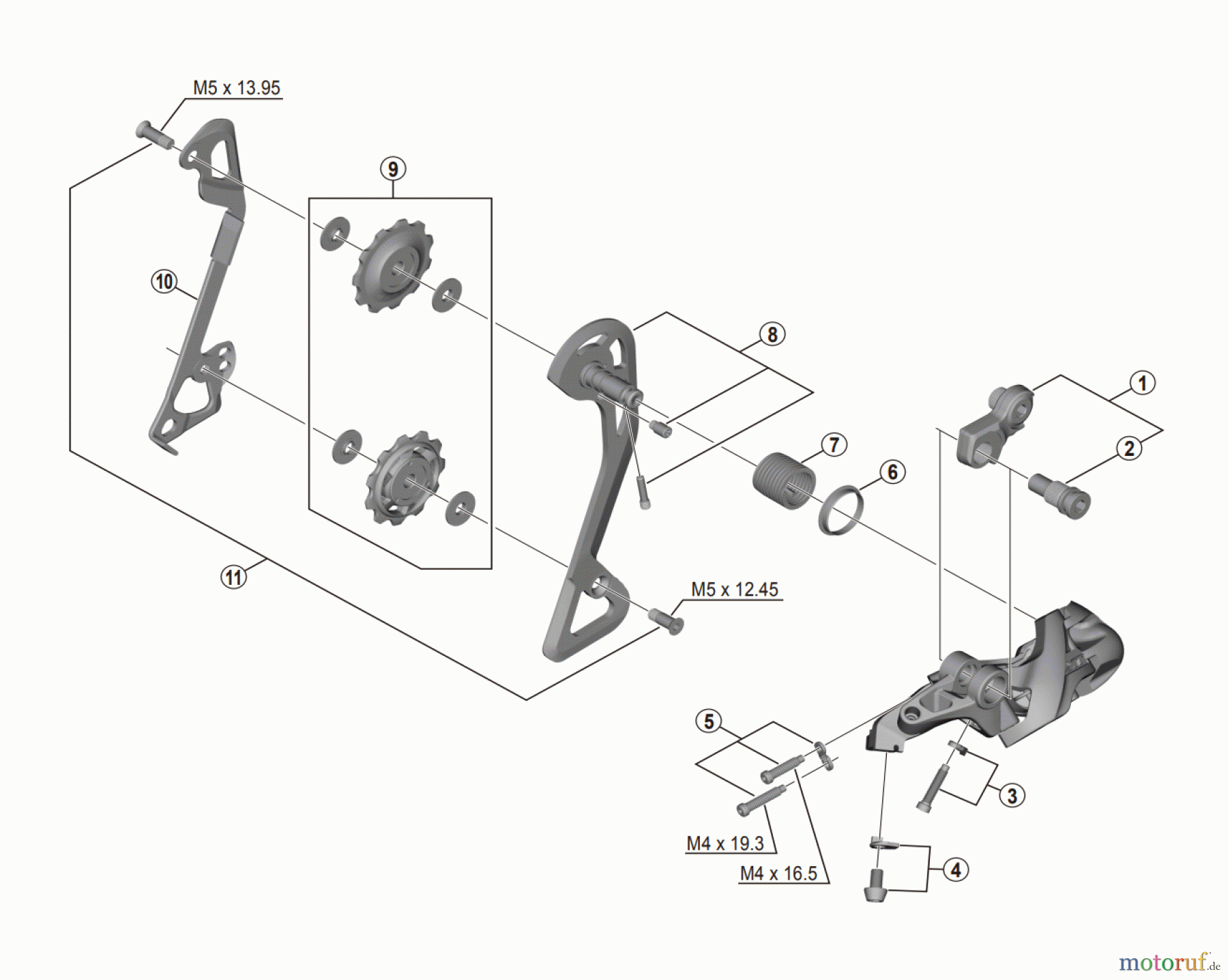  Shimano RD Rear Derailleur - Schaltwerk RD-T8000 (4014A) DEORE XT Rear Derailleur (SGS)