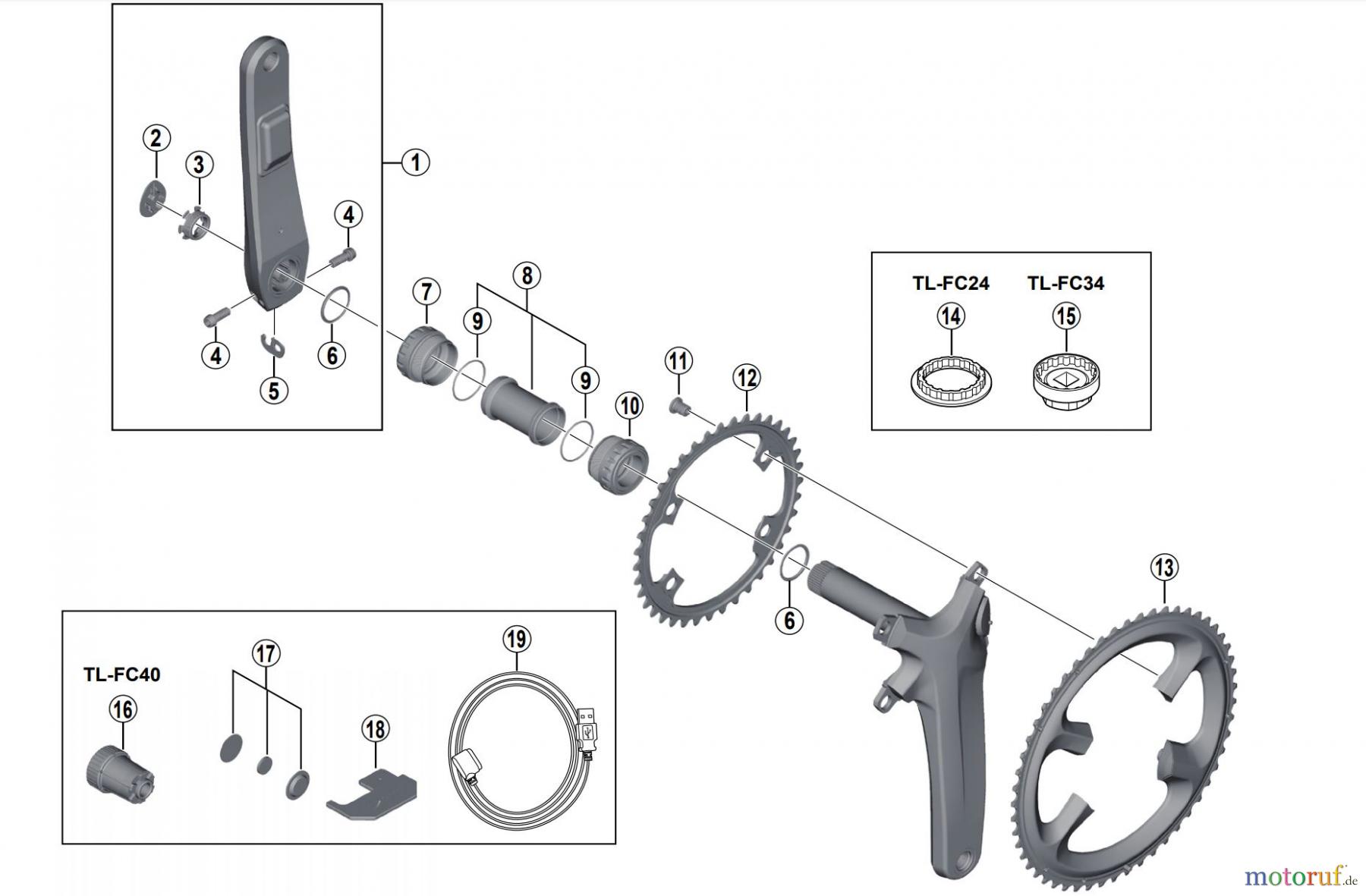  Shimano FC Front Chainwheel - Kurbelsatz, Vorderes Kettenblatt FC-R9100-P DURA-ACE Crankset