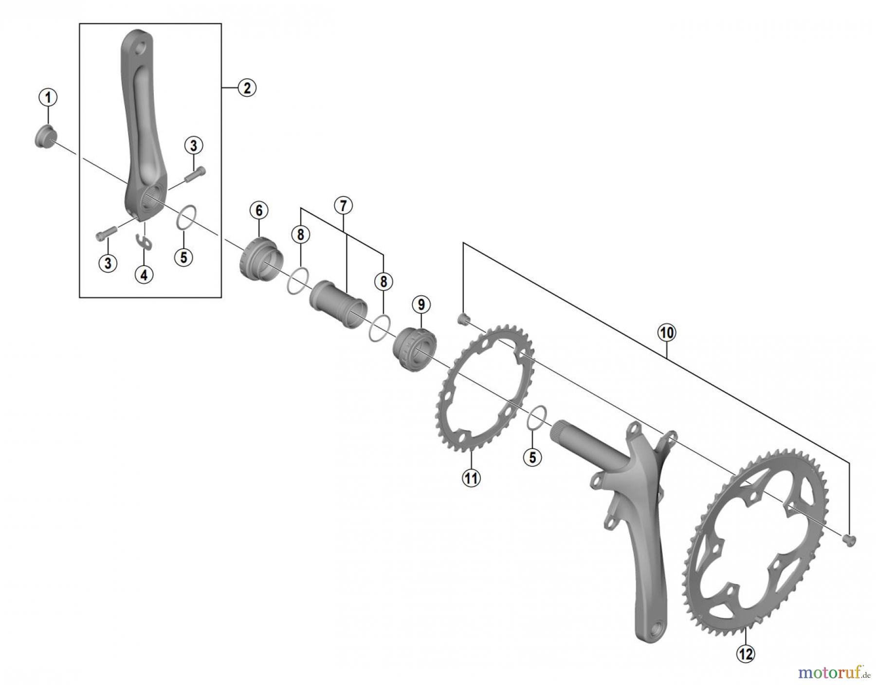  Shimano FC Front Chainwheel - Kurbelsatz, Vorderes Kettenblatt FC-RS400  Crankset