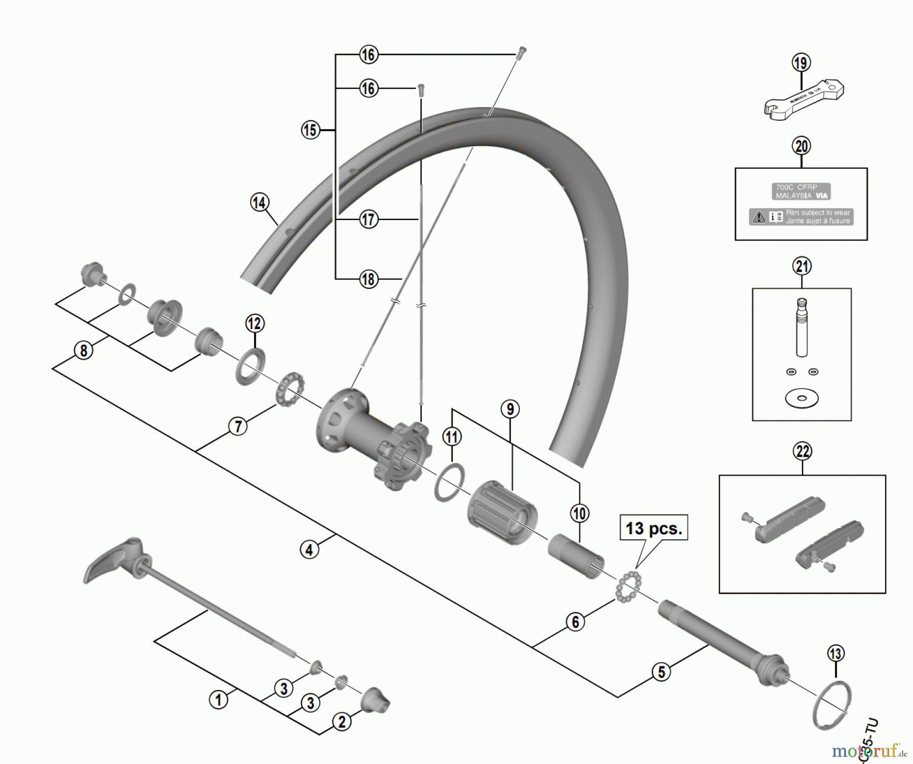  Shimano WH Wheels - Laufräder WH-R9100-C40-TU-R  DURA-ACE Rear Wheel