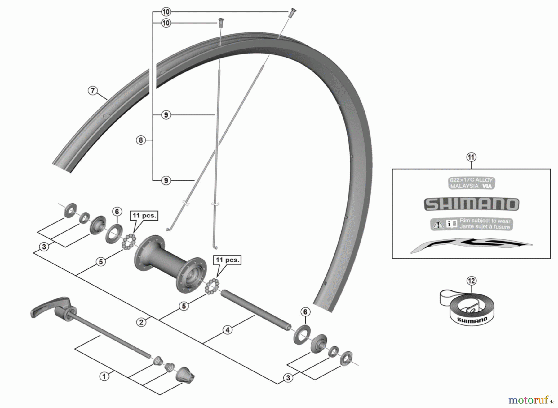  Shimano WH Wheels - Laufräder WH-RS100-CL-F  Front Wheel