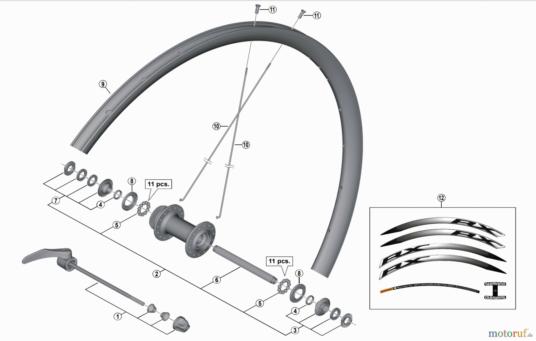  Shimano WH Wheels - Laufräder WH-RX010-F Front Wheel