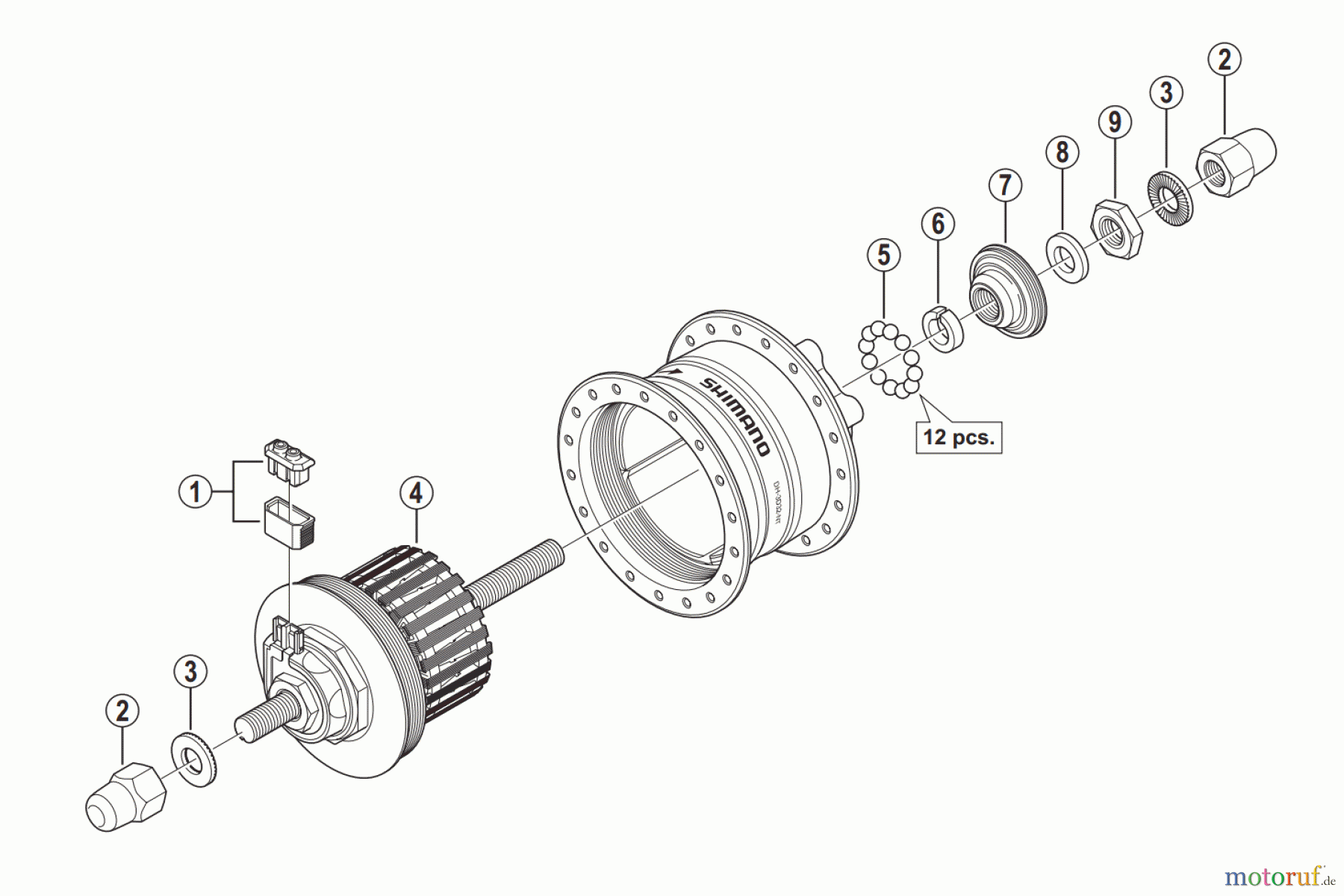  Shimano DH Dynamo Hub - Nabendynamo DH-3D32-NT Nabendynamo