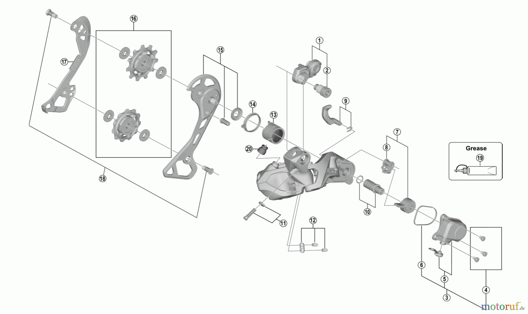  Shimano RD Rear Derailleur - Schaltwerk RD-M8050 (GS) DEORE XT Rear Derailleur (11-speed)