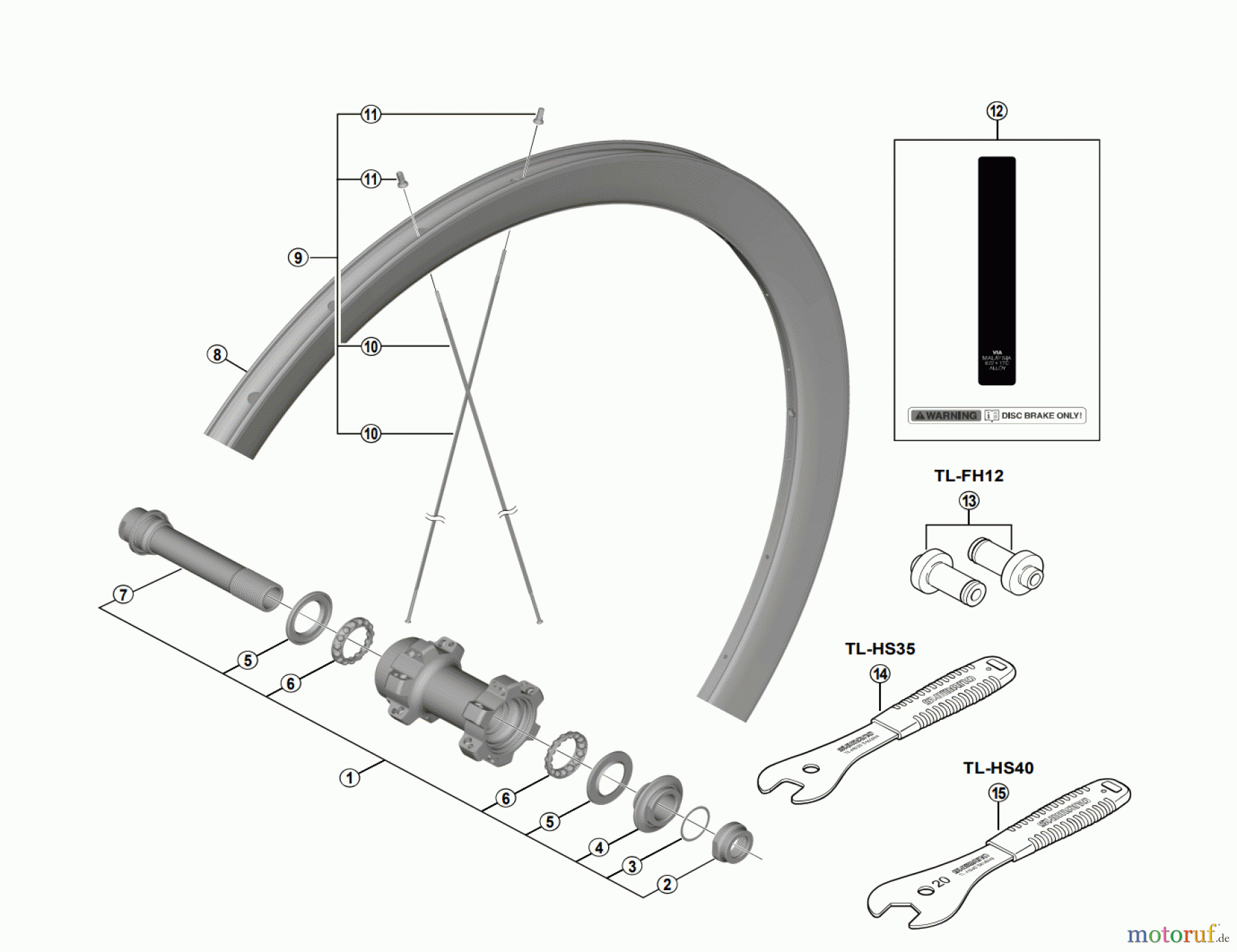  Shimano WH Wheels - Laufräder WH-U5000-F12 METREA Front Wheel