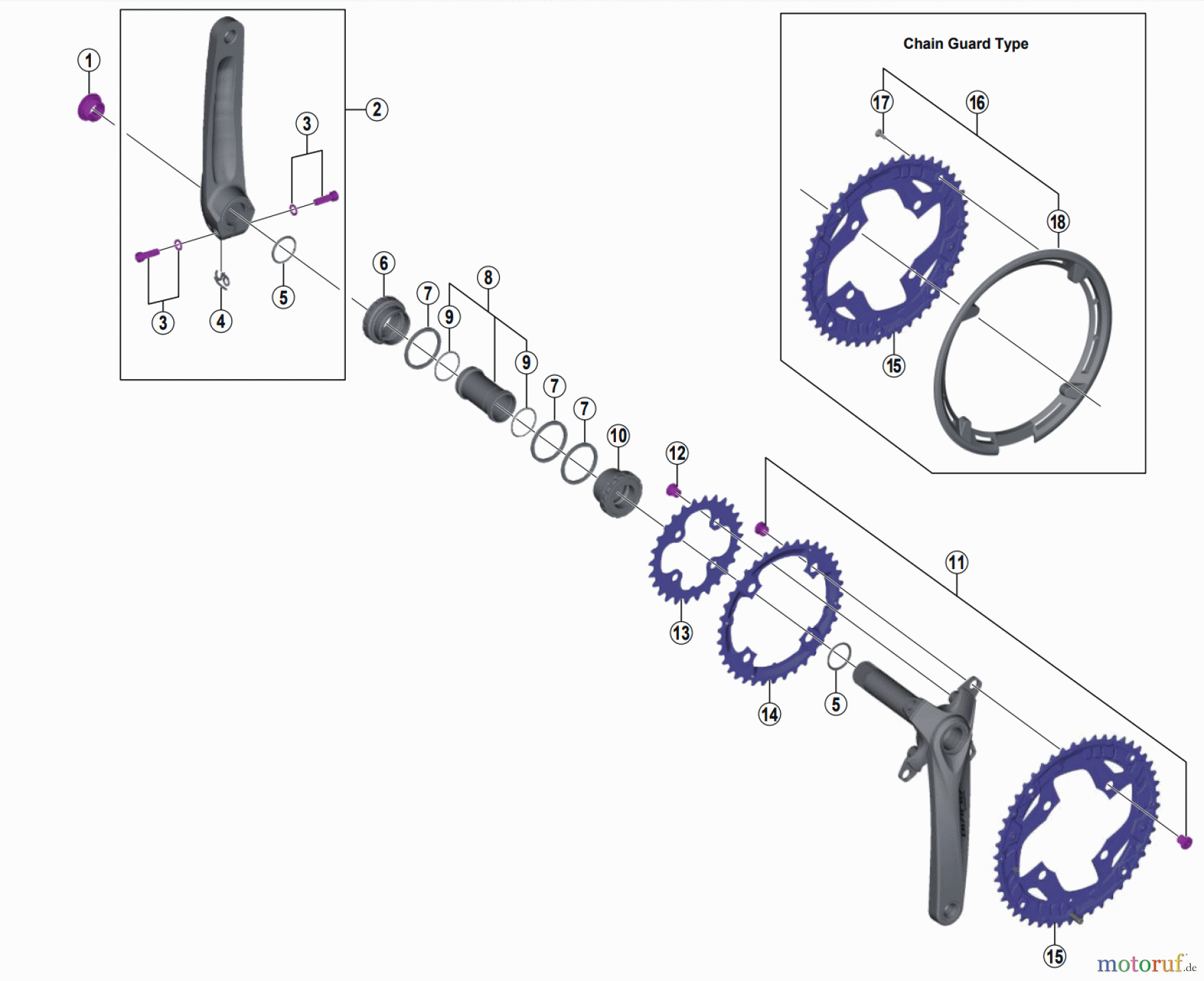  Shimano FC Front Chainwheel - Kurbelsatz, Vorderes Kettenblatt FC-M4060 ALIVIO Crankset