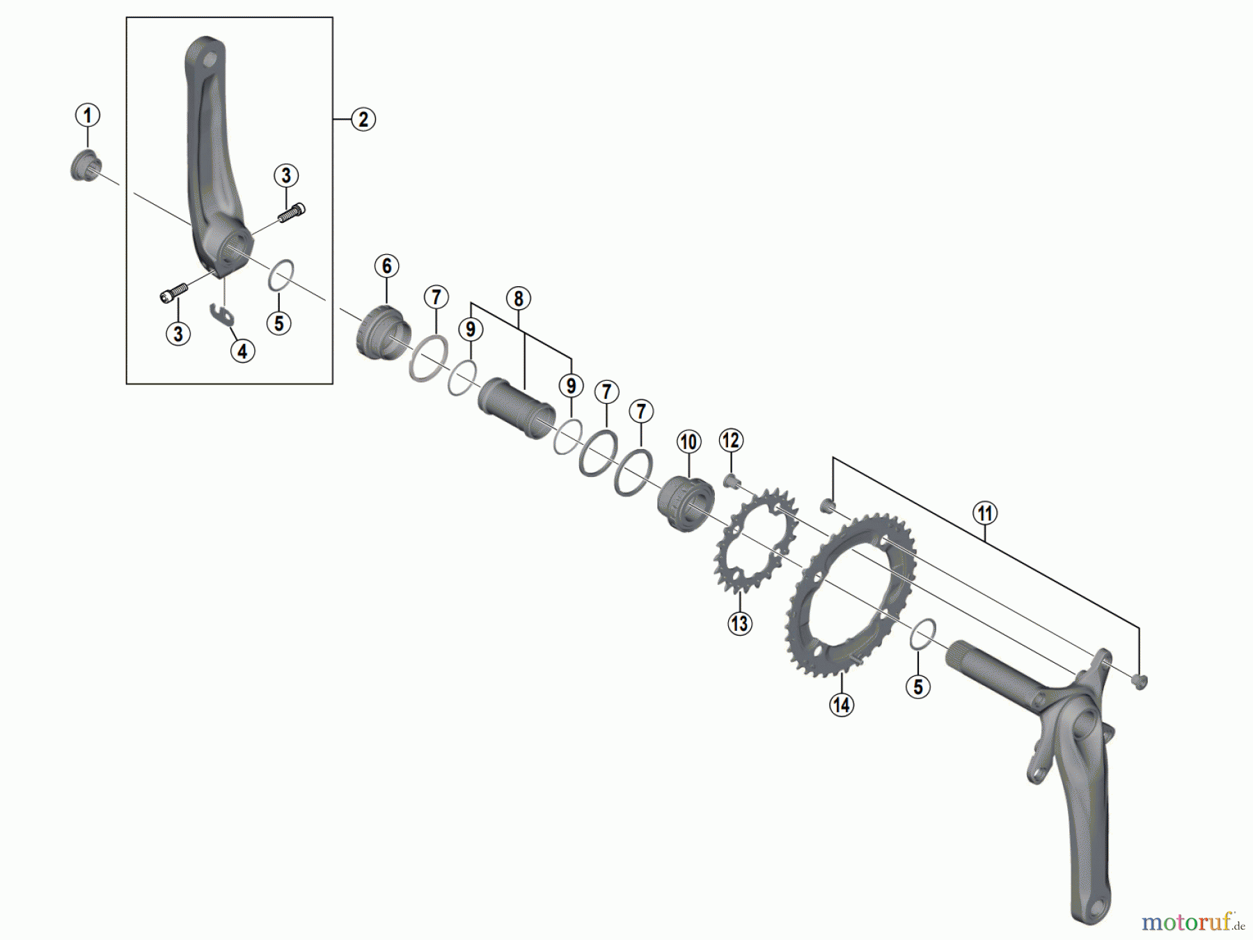  Shimano FC Front Chainwheel - Kurbelsatz, Vorderes Kettenblatt FC-M617 , FC-M617-B2  DEORE Crankset