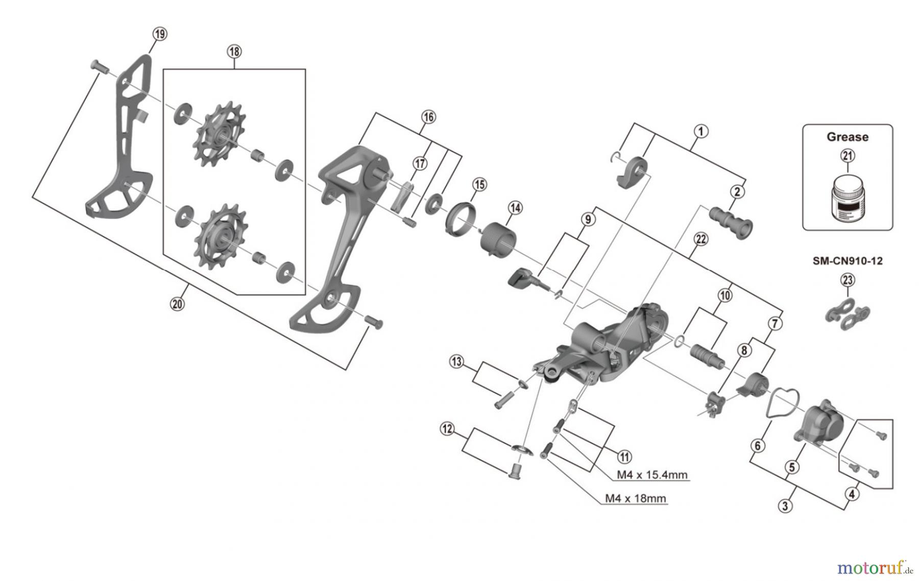  Shimano RD Rear Derailleur - Schaltwerk RD-M7100 (-SGS)  SLX Schaltwerk  12-fach