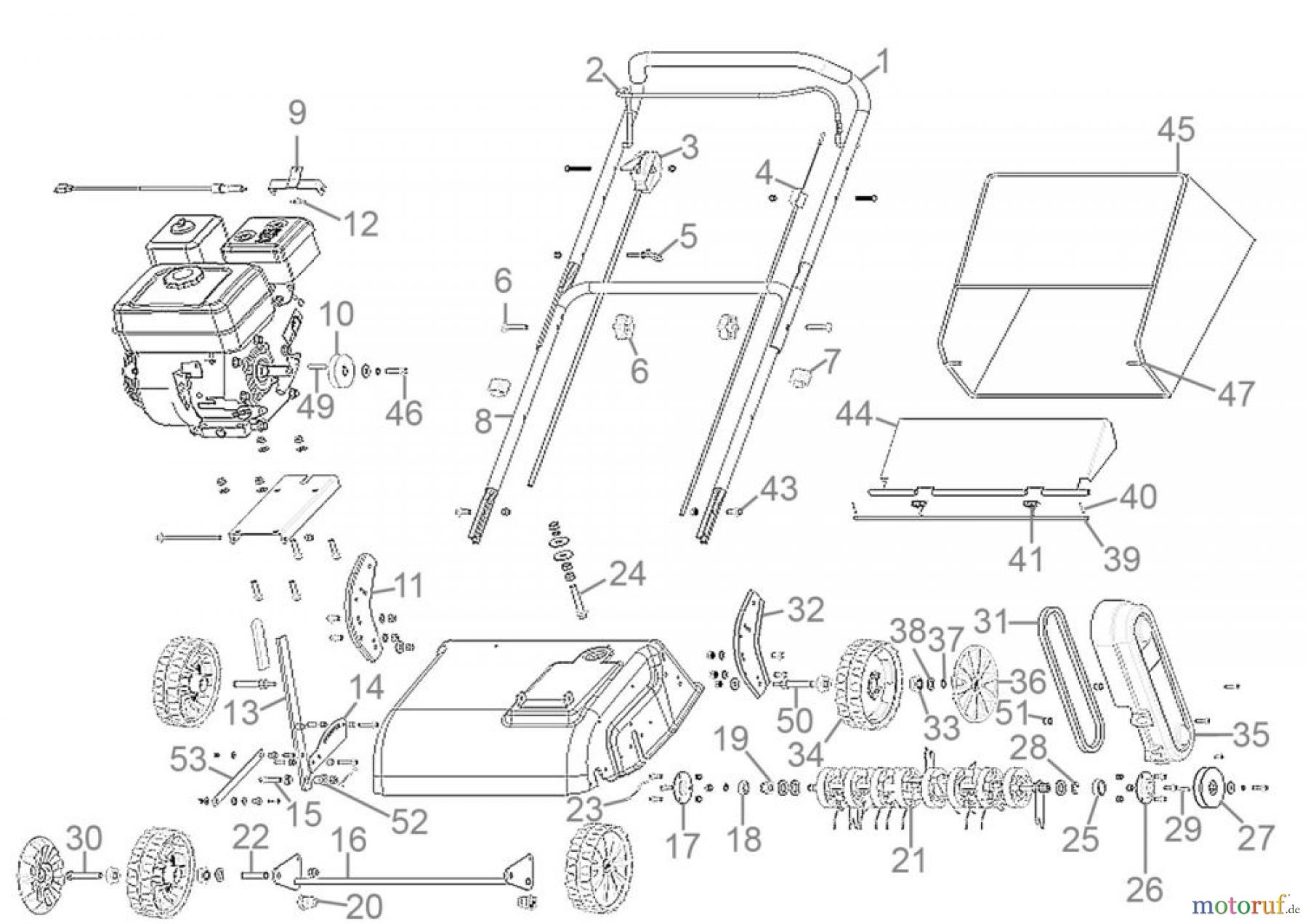  Güde Gartentechnik Vertikutierer Benzin-Vertikutierer Motor-Vertikutierer GV 4000 B - 95137 Ersatzteileversion  FSL95137-02 Seite 1