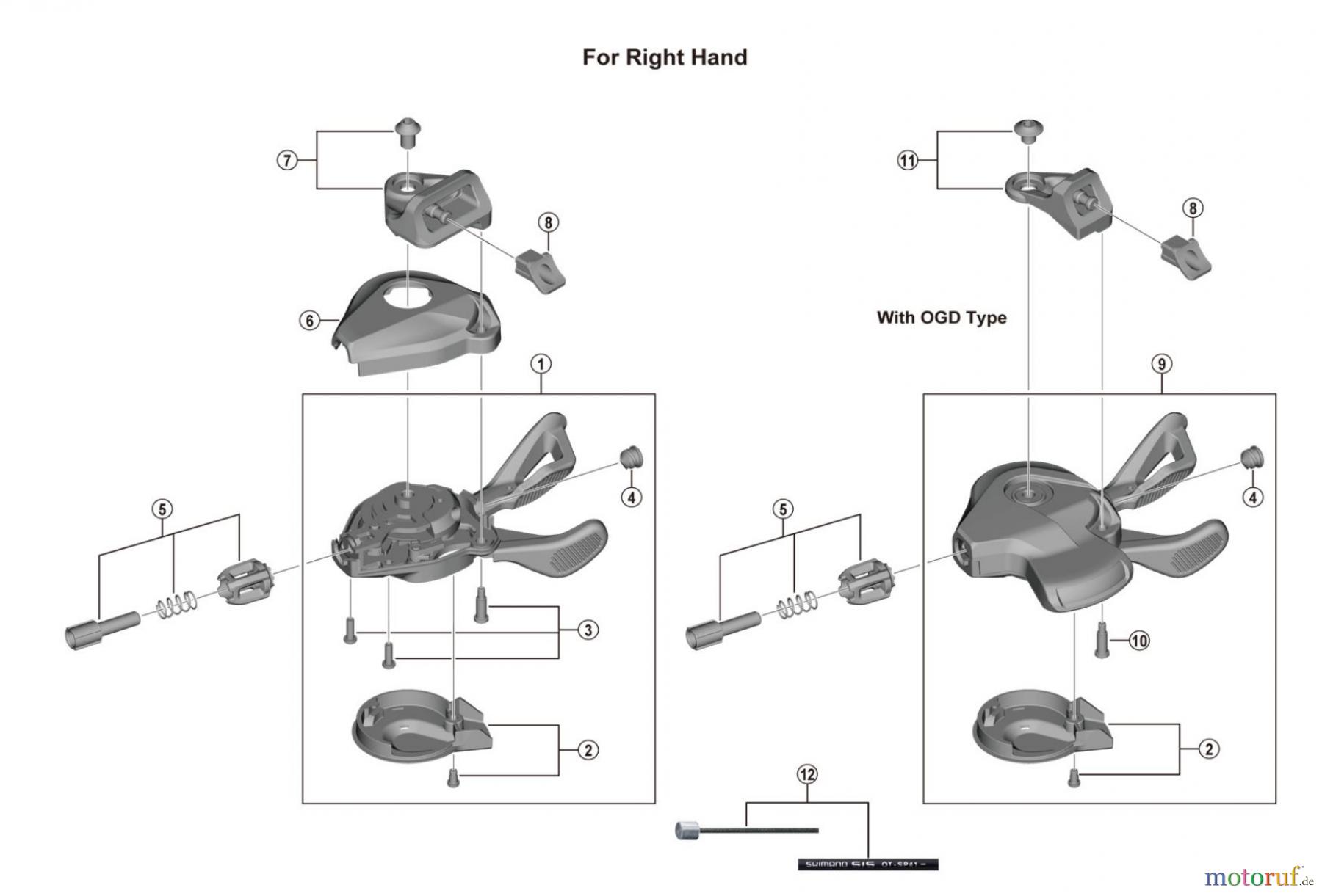  Shimano SL Shift Lever - Schalthebel SL-M6100-I DEORE Shifting Lever (I-spec EV)