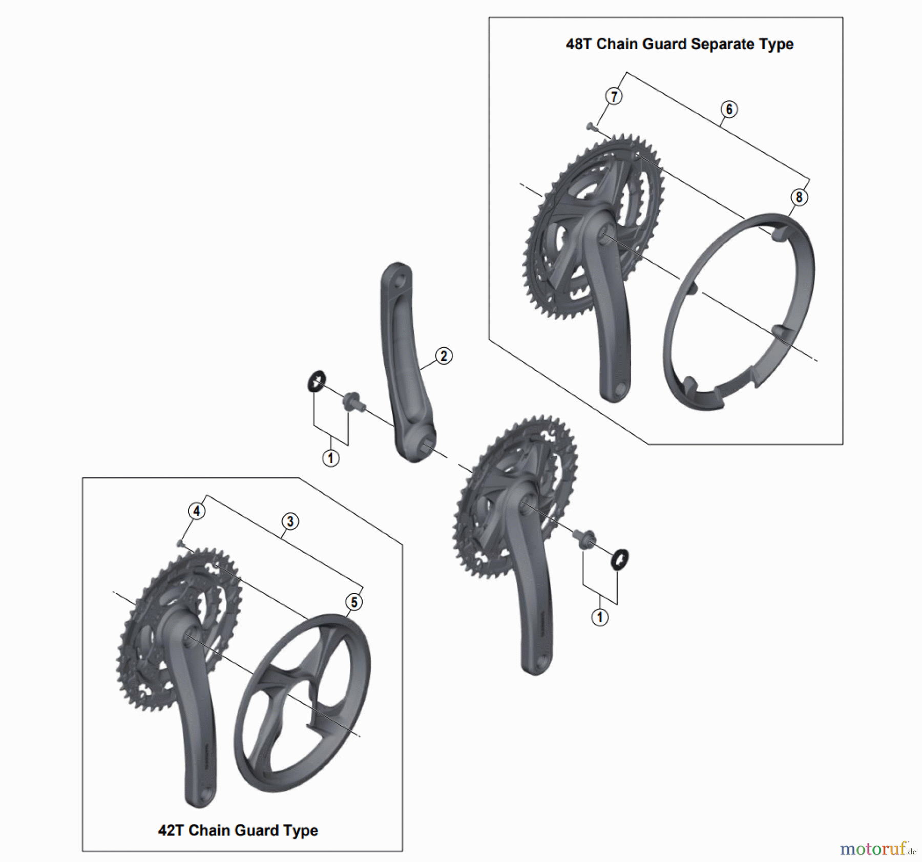  Shimano FC Front Chainwheel - Kurbelsatz, Vorderes Kettenblatt FC-TX801 Tourney TX Crankset