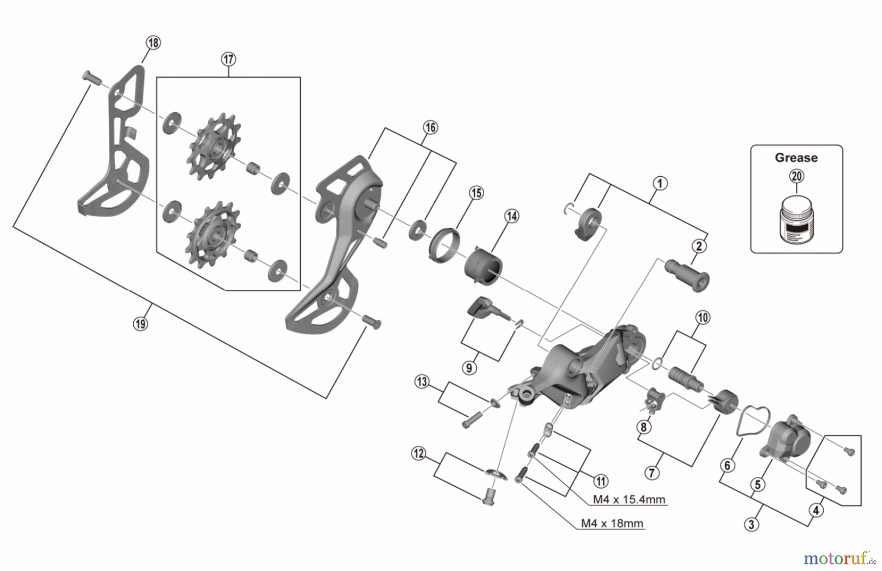  Shimano RD Rear Derailleur - Schaltwerk RD-M5130 DEORE Rear Derailleur GS 10-speed (E-Bike)