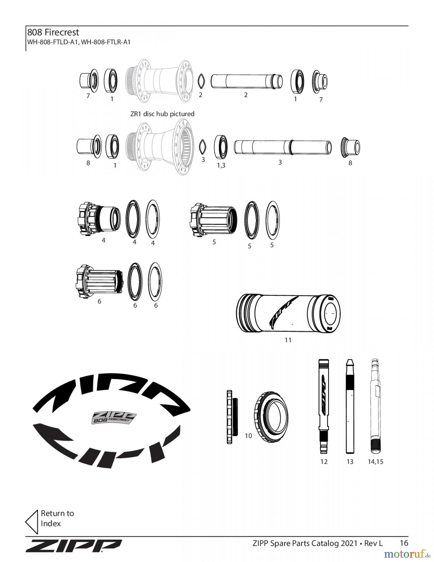  Sram Zipp 808 Firecrest WH-808-FTLD-A1, WH-808-FTLR-A1