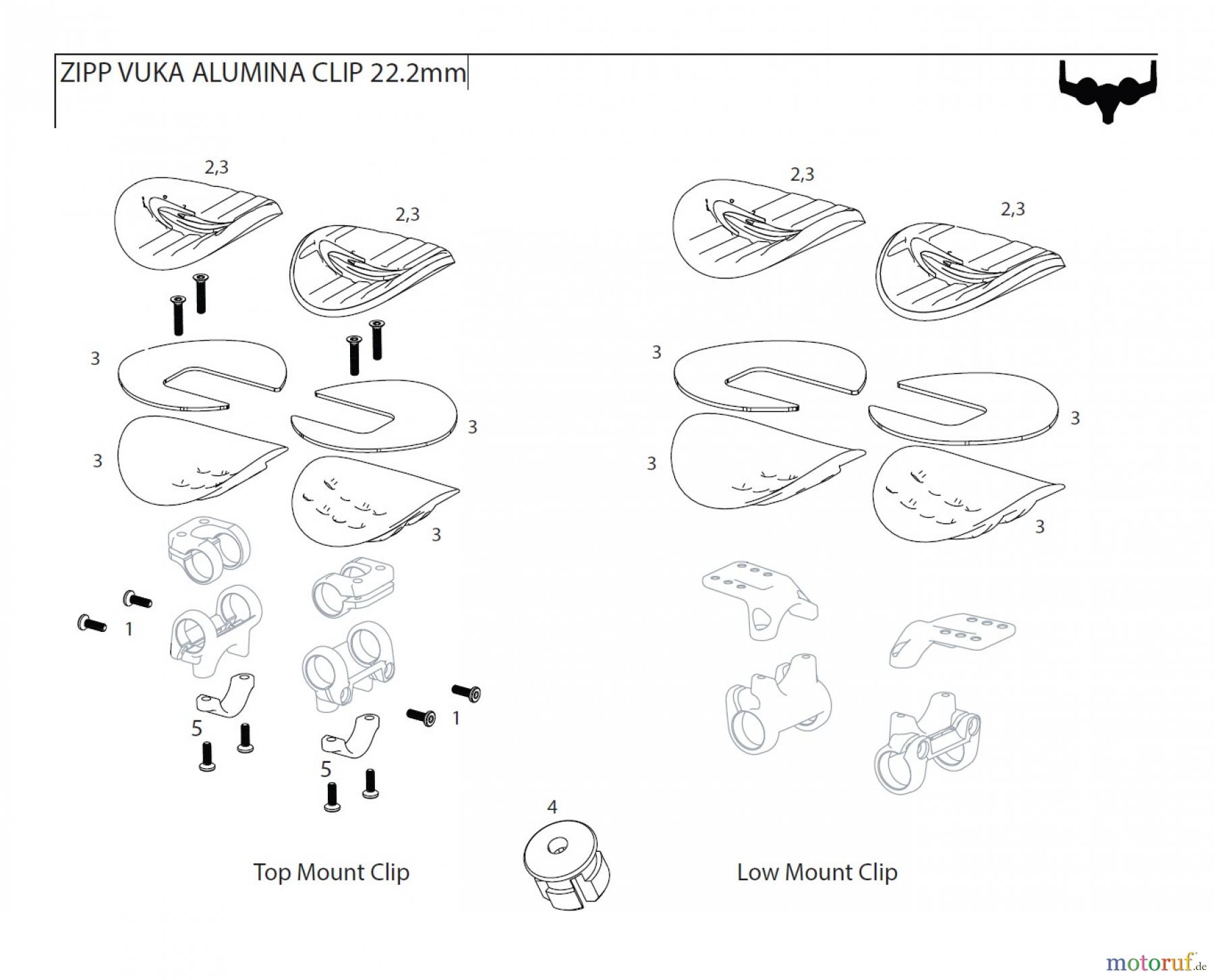  Sram Zipp ZIPP VUKA ALUMINA CLIP 22.2mm