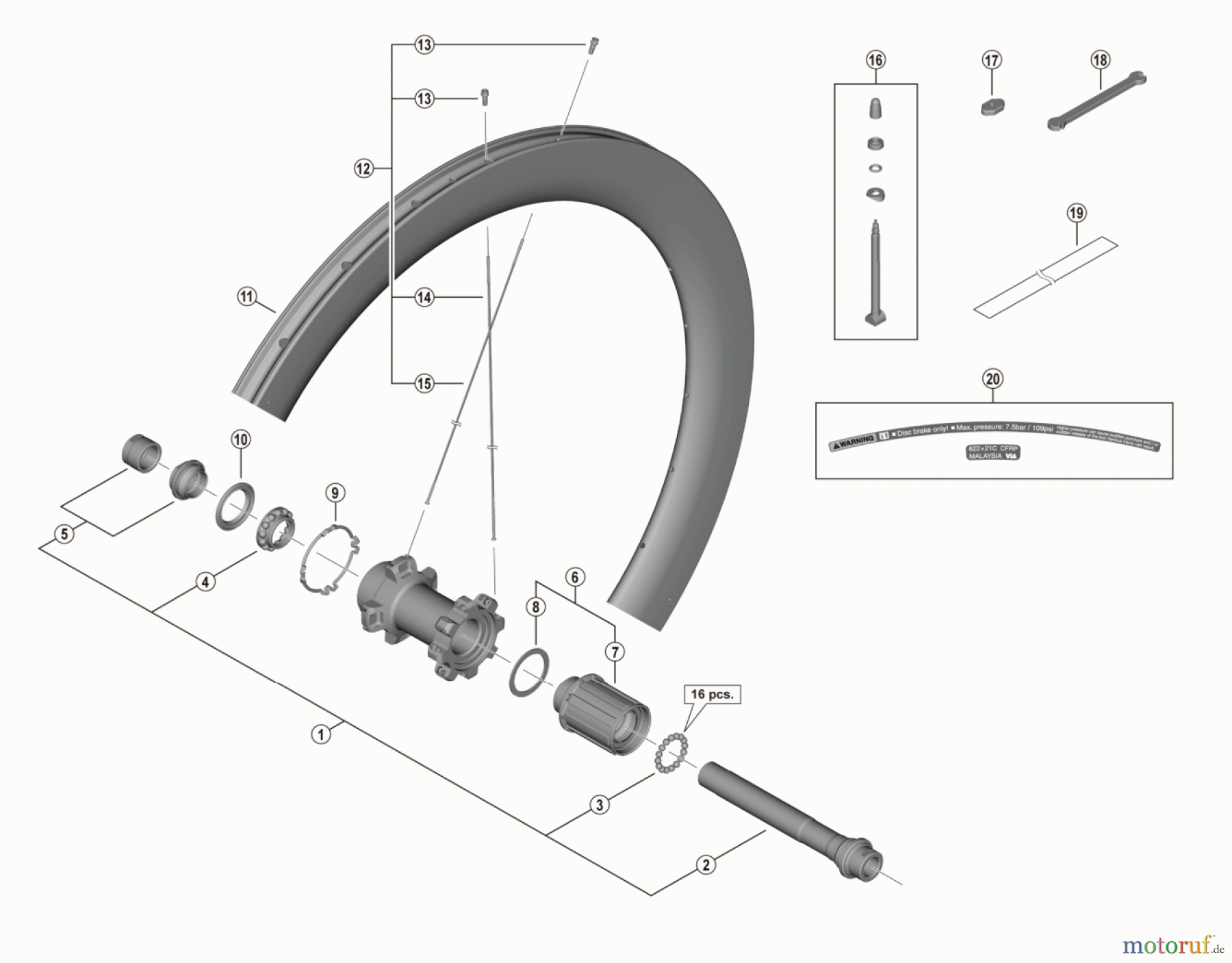  Shimano WH Wheels - Laufräder WH-R8170-C60-TL-R-4872 Ultegra