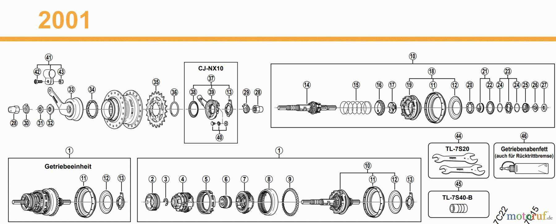  Shimano SG Getriebenabe /Nabenschaltung SG-7C25 SHIMANO NEXUS Siebengangnabe mit Rücktrittbremse