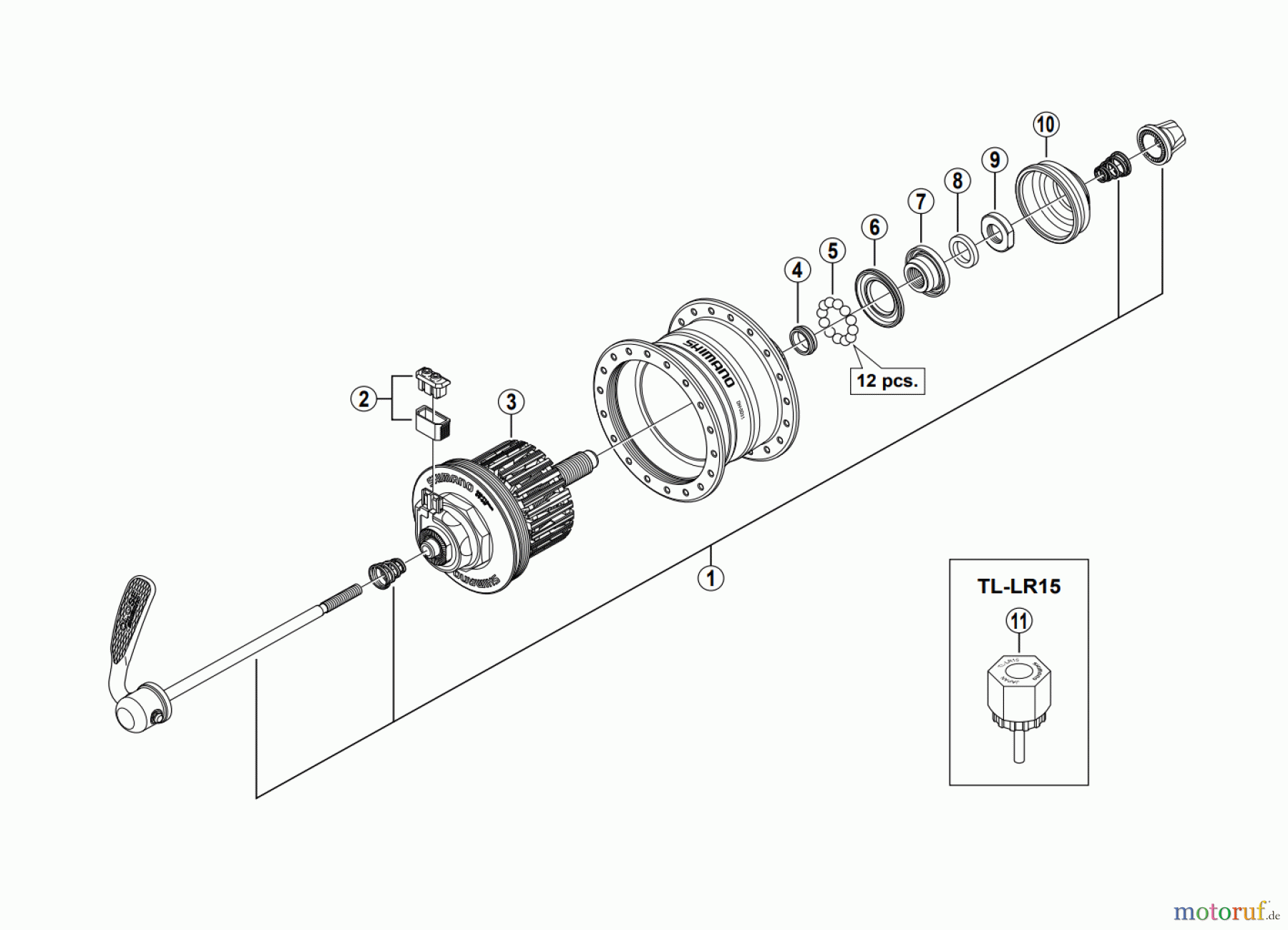  Shimano DH Dynamo Hub - Nabendynamo DH-2D35-QR Hub Dynamo