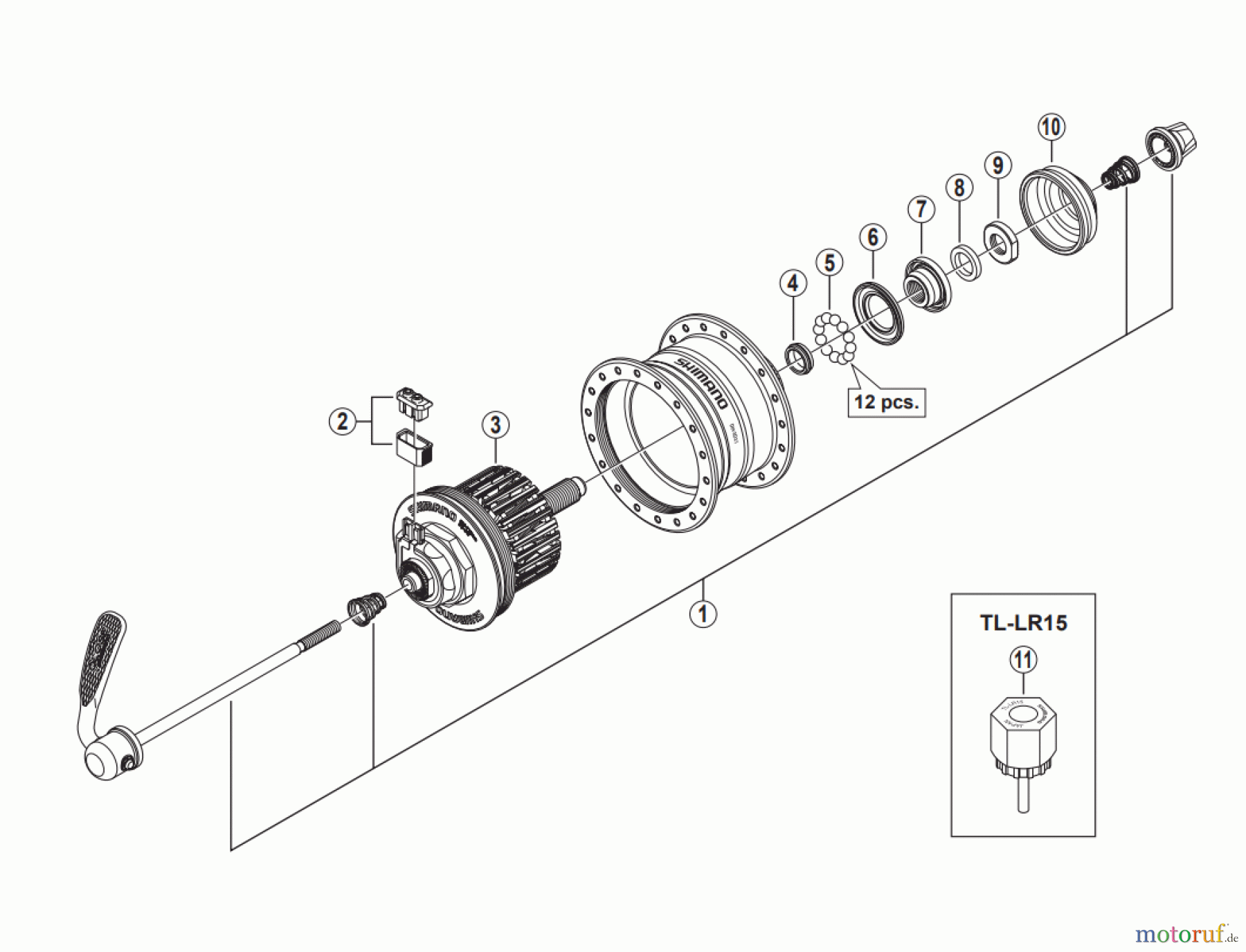  Shimano DH Dynamo Hub - Nabendynamo DH-3D35-QR Hub Dynamo