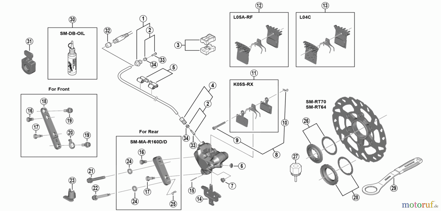  Shimano BR Brake - Bremse BR-R7170 B SHIMANO 105 Disc Brake