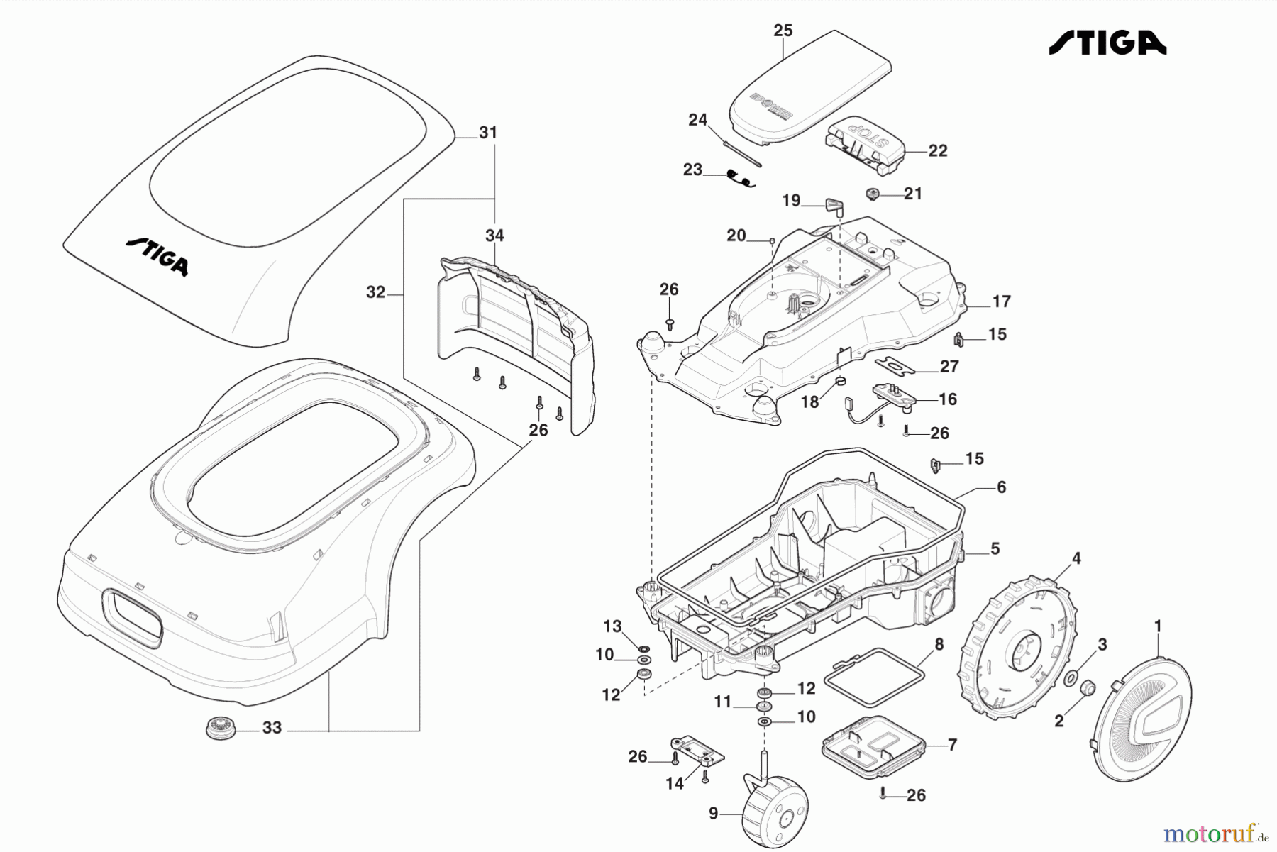  Stiga Mähroboter Baujahr 2023 G 1200 (2023) 2R3102018/ST2 Räder, Karosserie