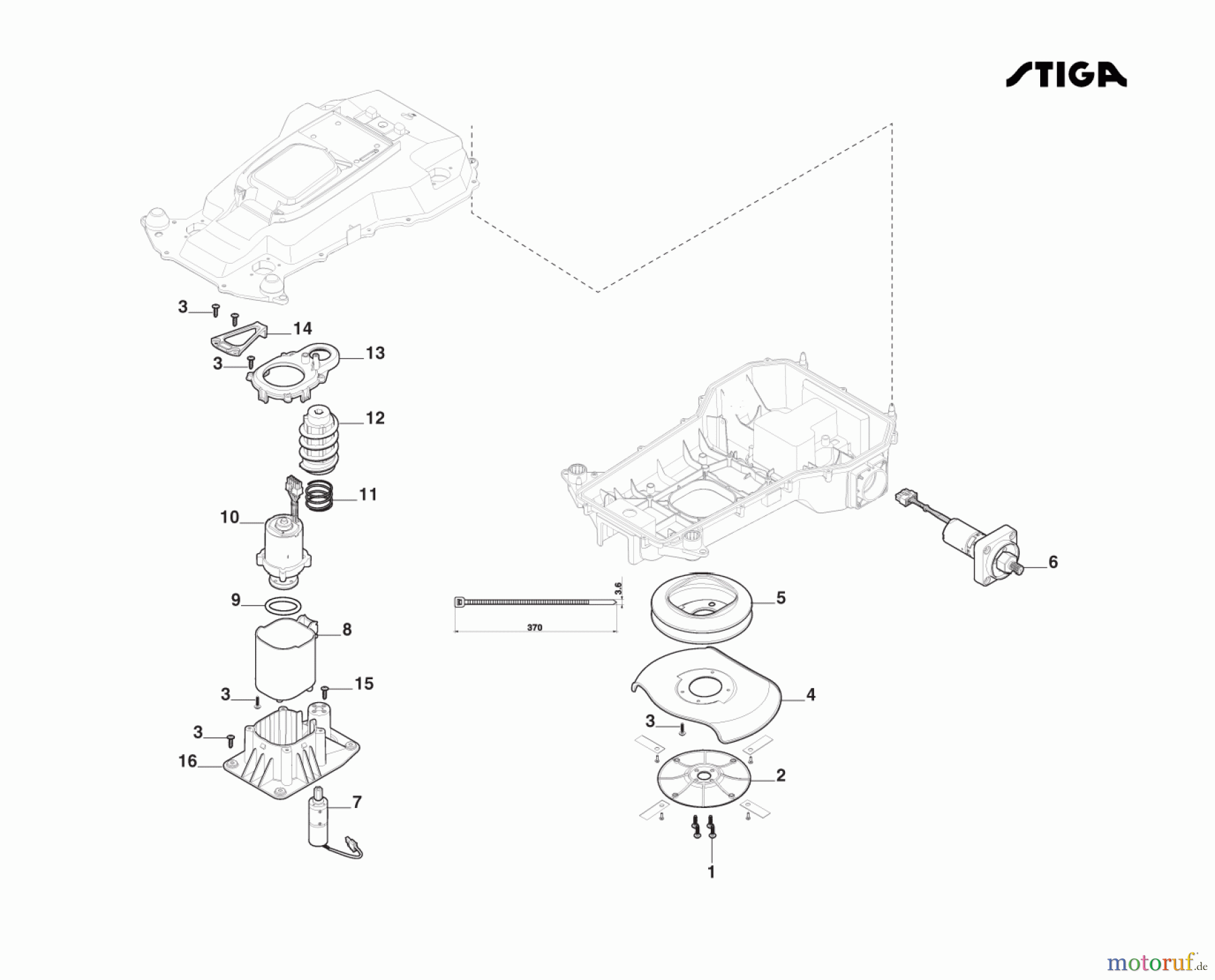  Stiga Mähroboter Baujahr 2023 A 1500 (2023) 2R7102028/ST1 Blattmotor Und Radmotoren