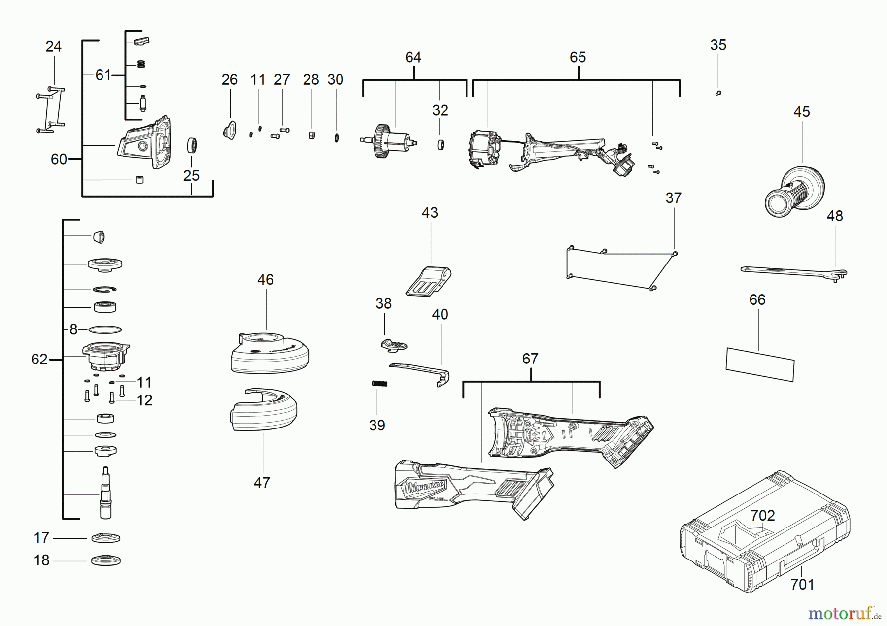  Milwaukee Akku-Geräte Schleifen und Polieren SCHLEIFER 115 MM M18 FSAG115X Seite 1